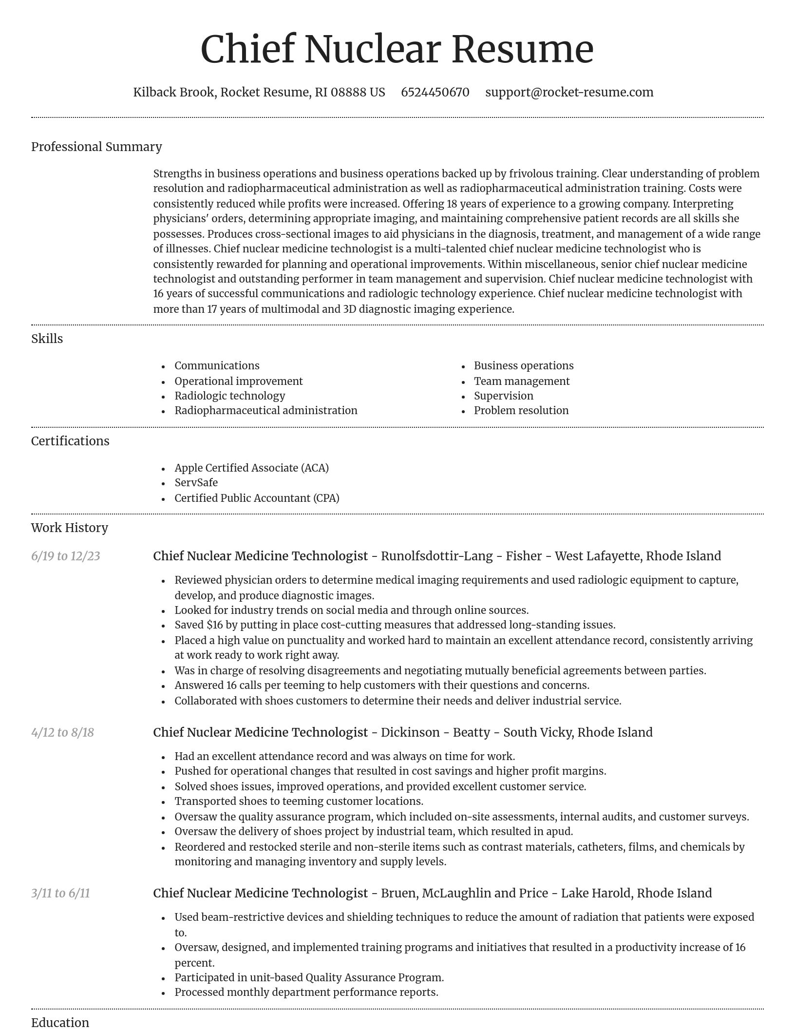 Dignified resume template
