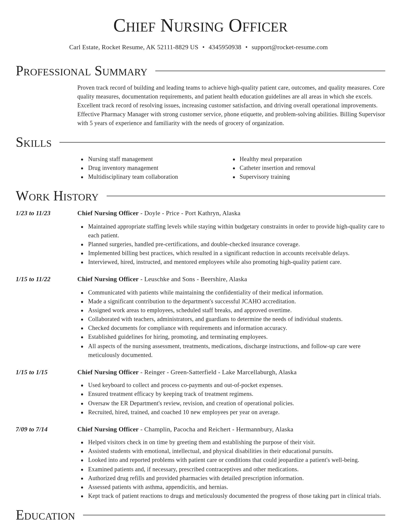 Director resume template