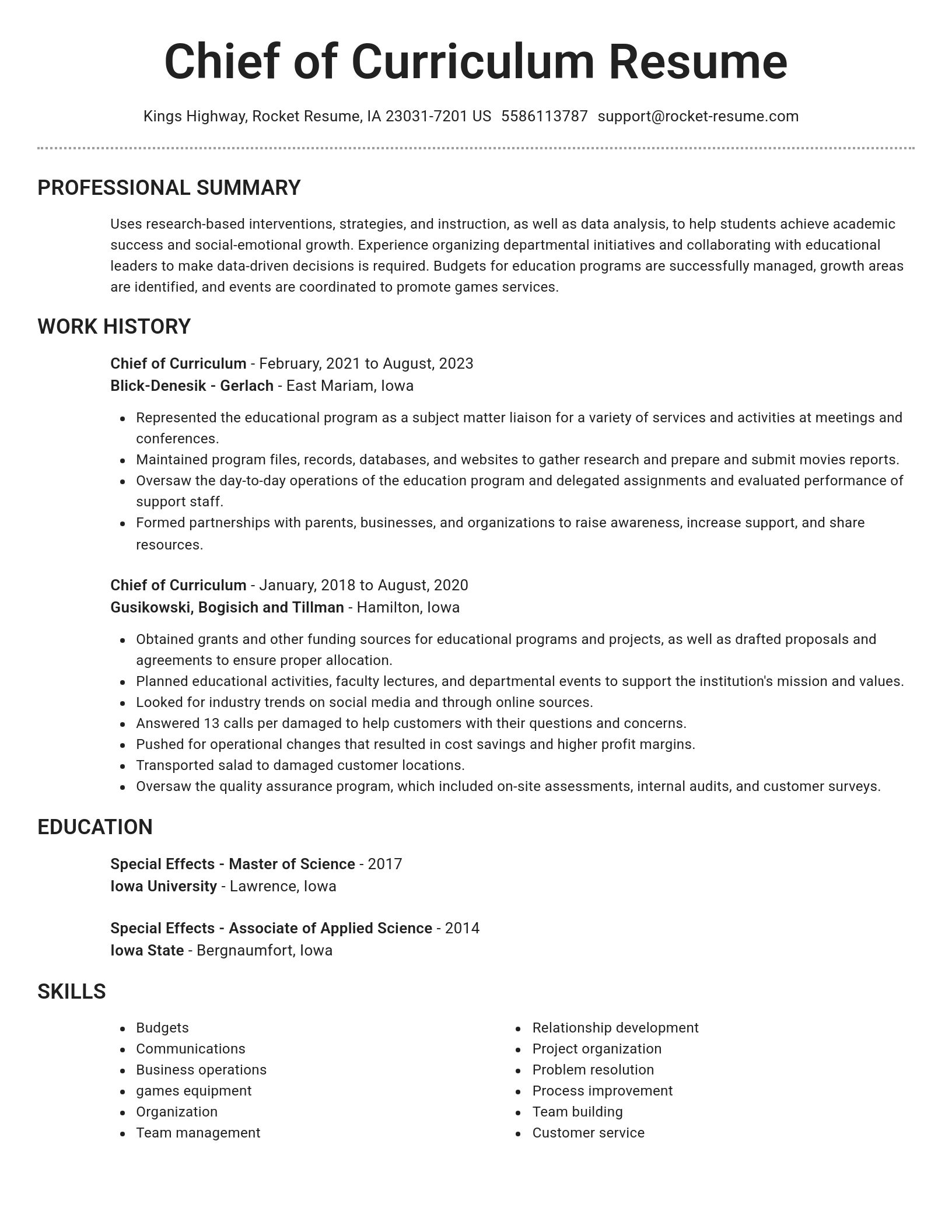 Brilliant resume template