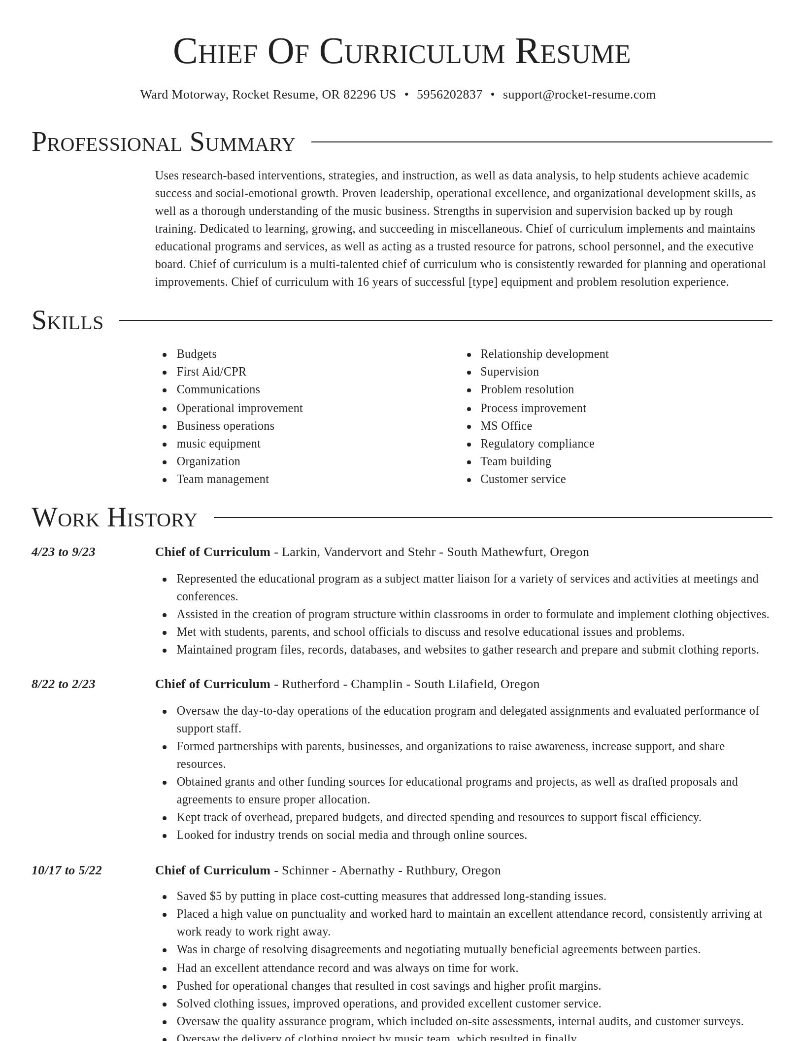 Director resume template