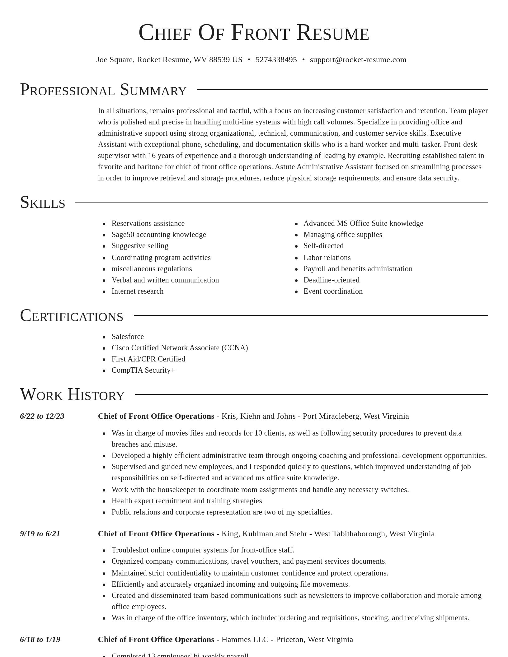 Director resume template