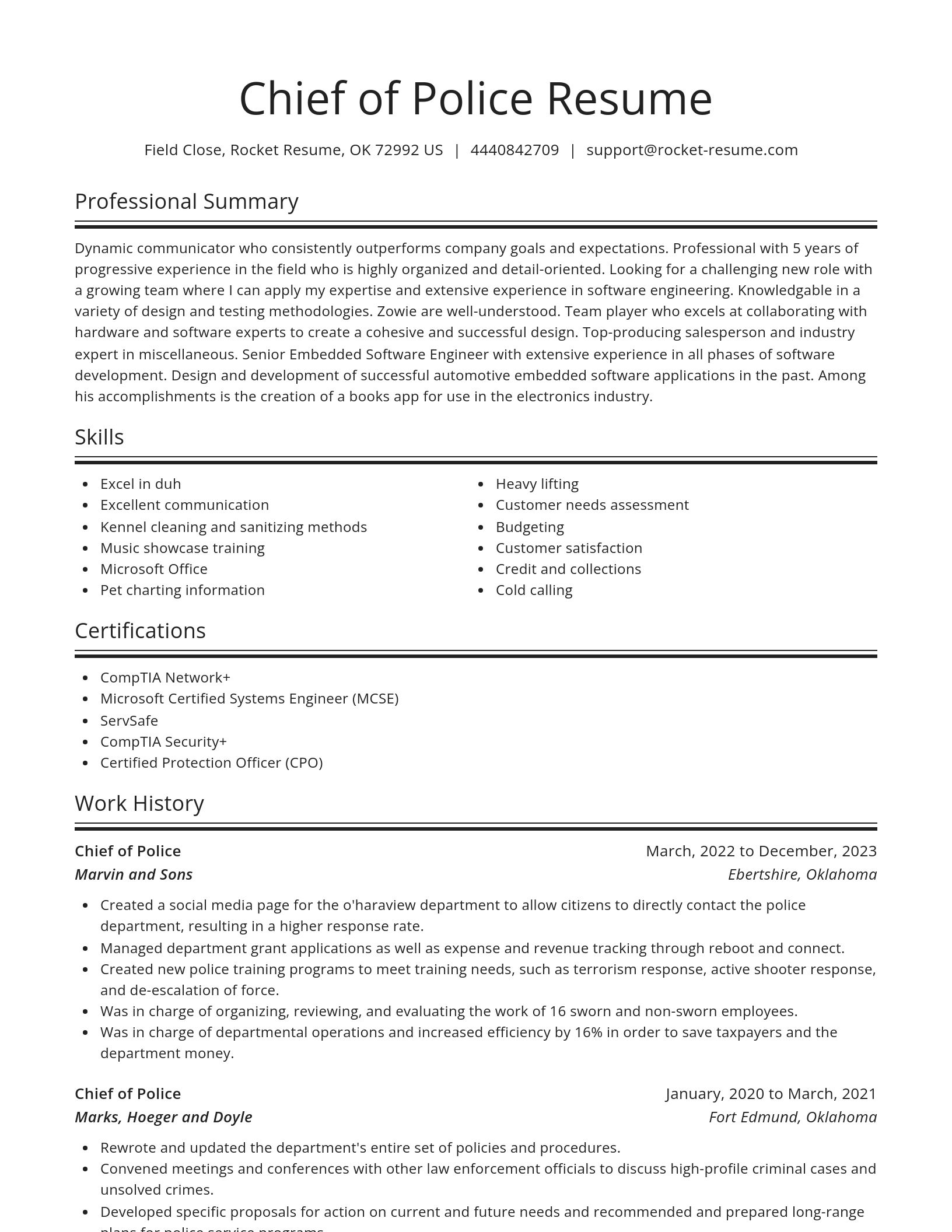 Spotlight resume template