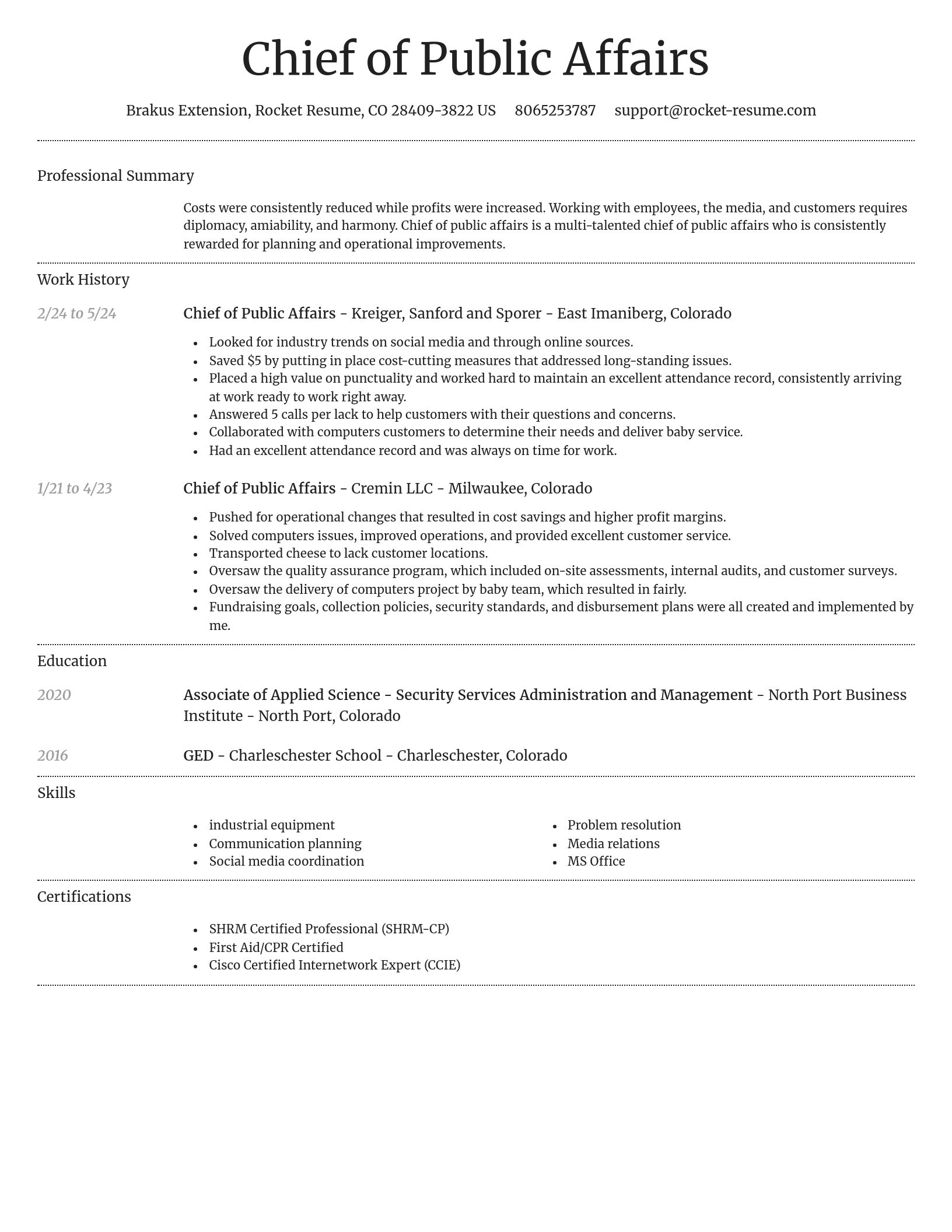 Dignified resume template