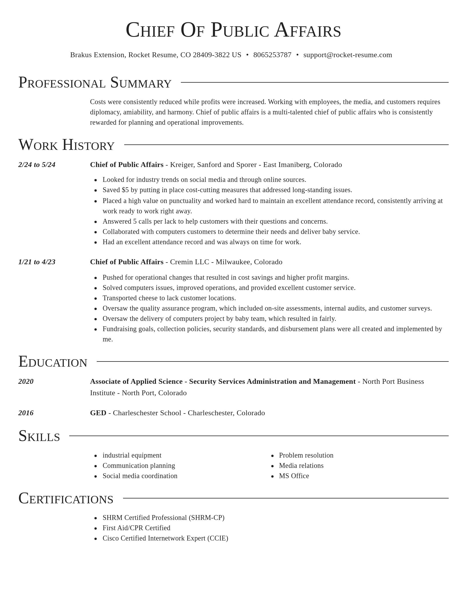 Director resume template