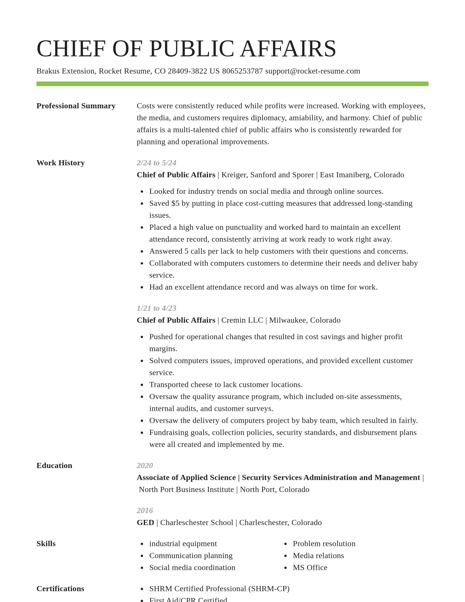 Smart resume template
