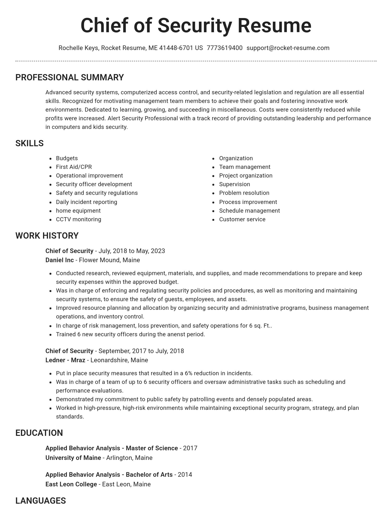 Brilliant resume template