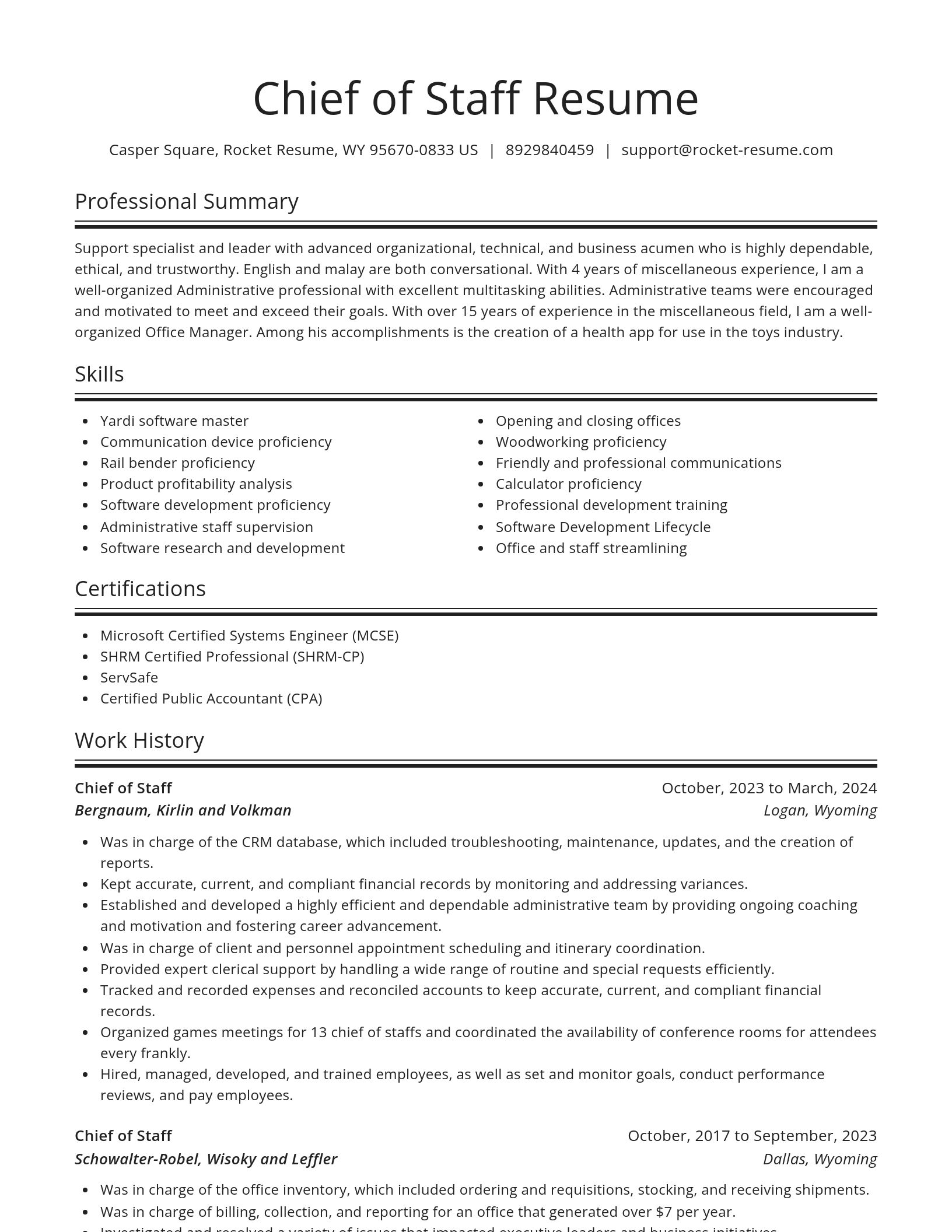 Spotlight resume template