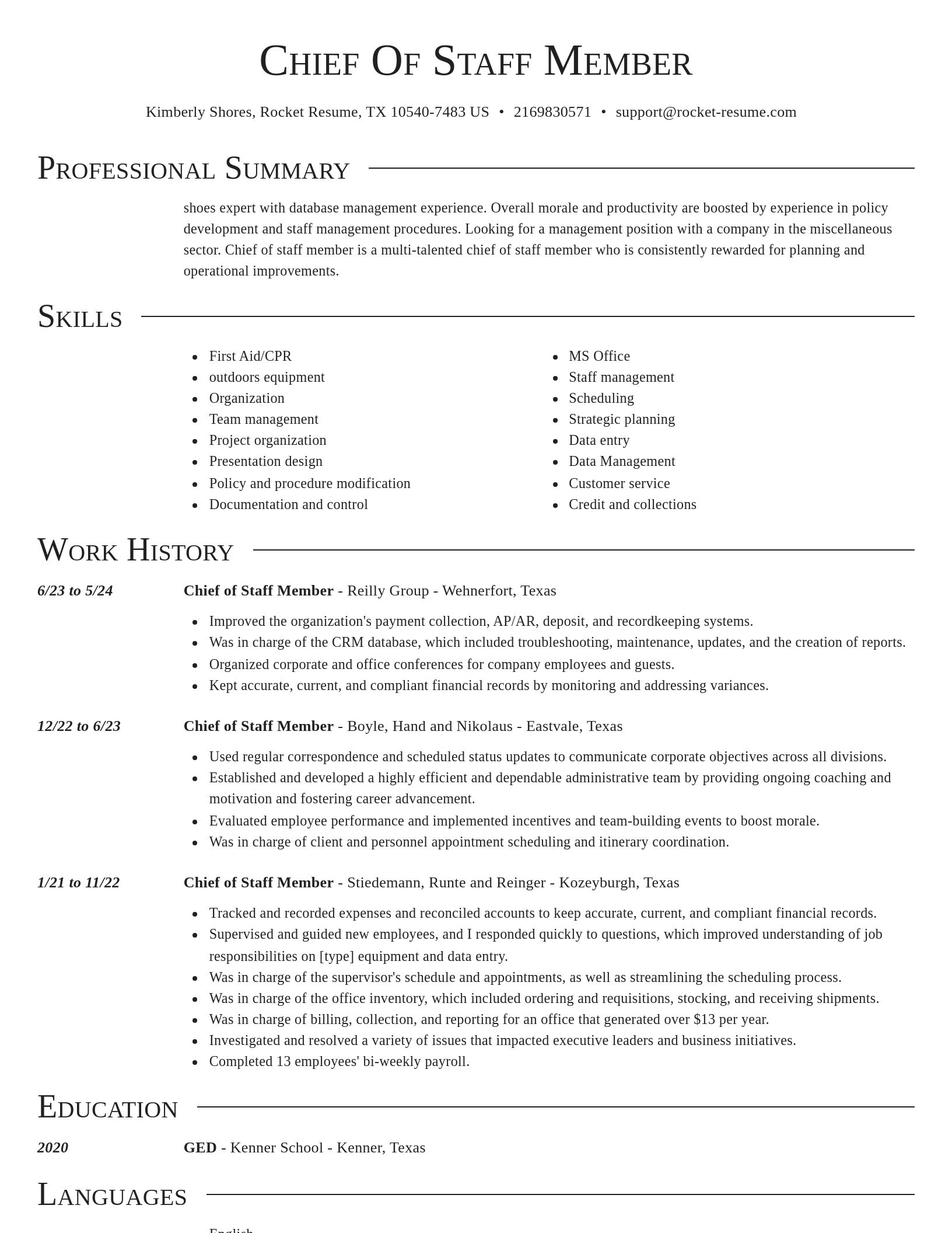 Director resume template