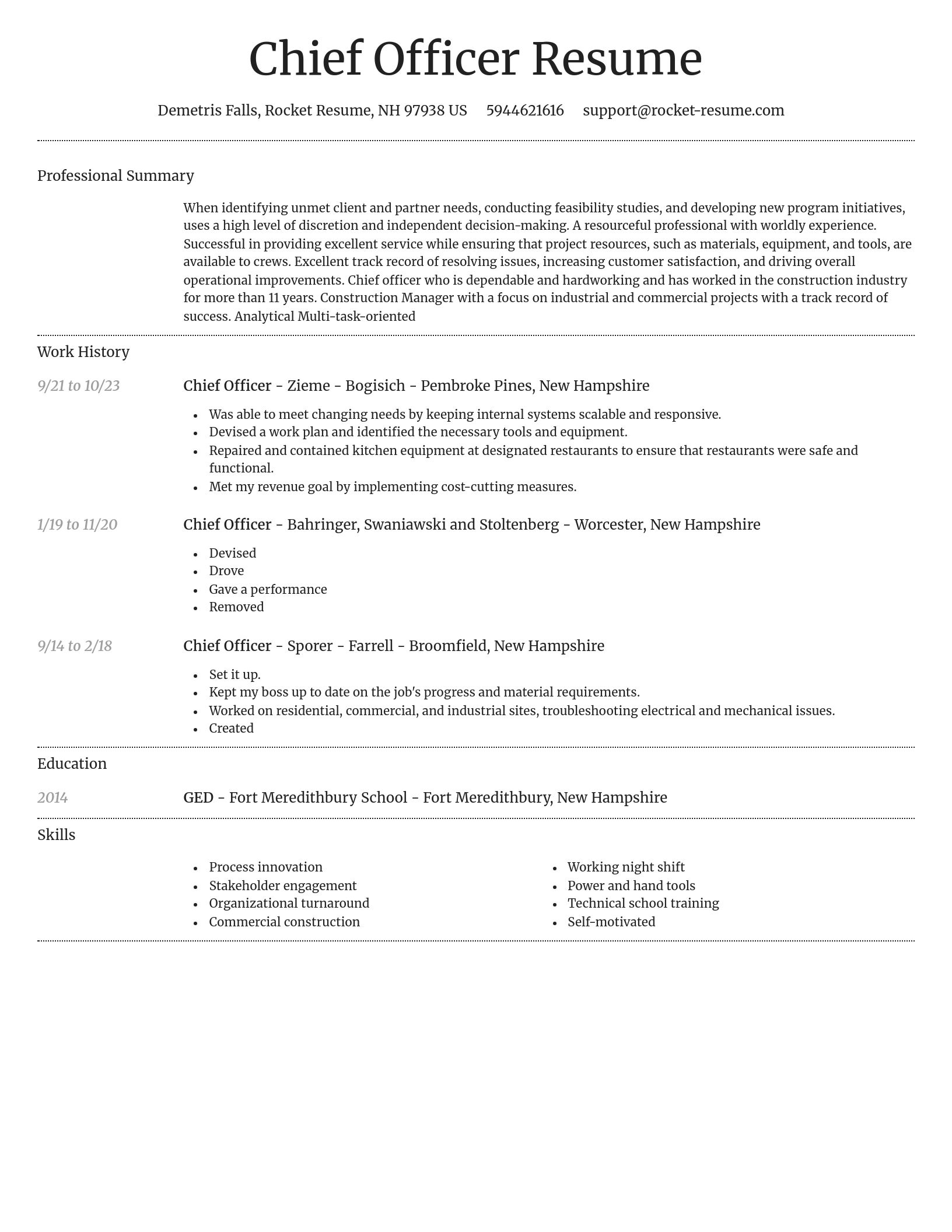 Dignified resume template