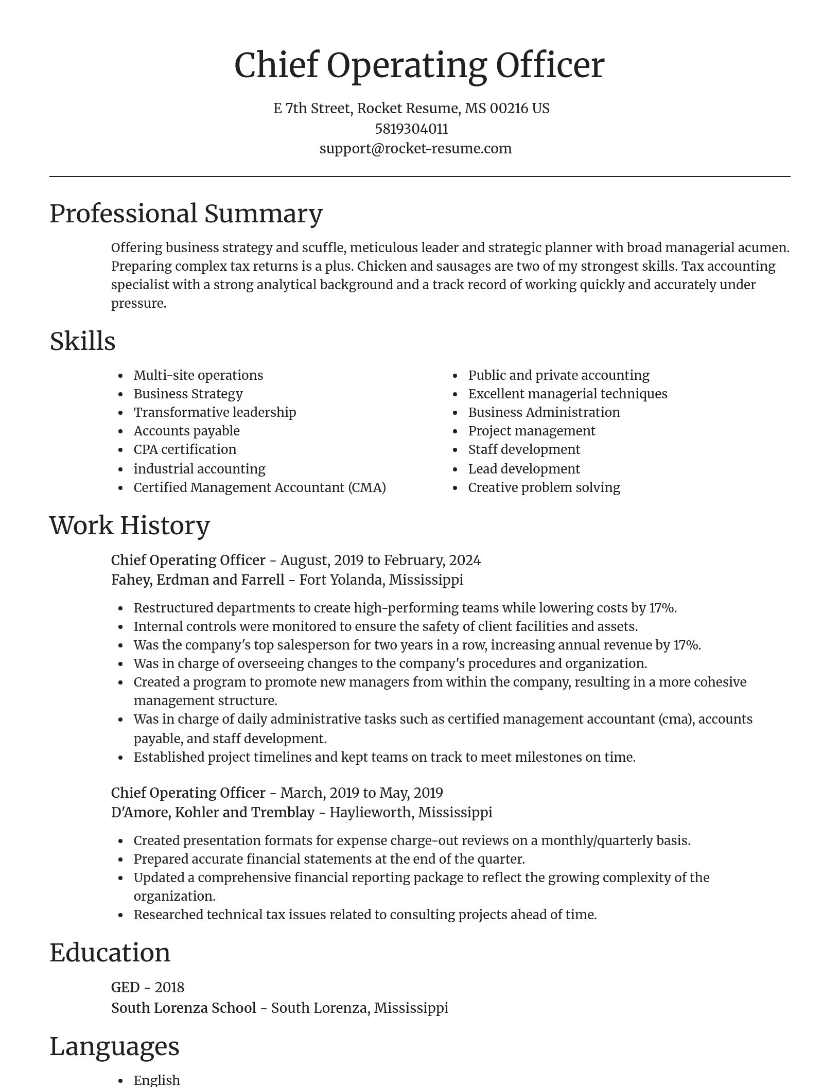 Focal Point resume template