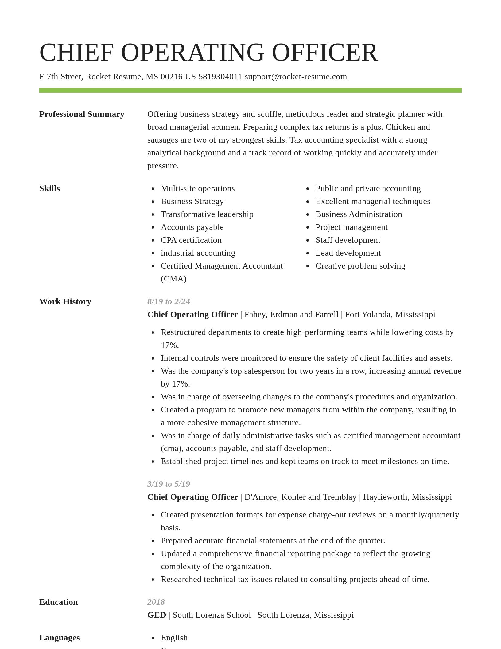 Smart resume template