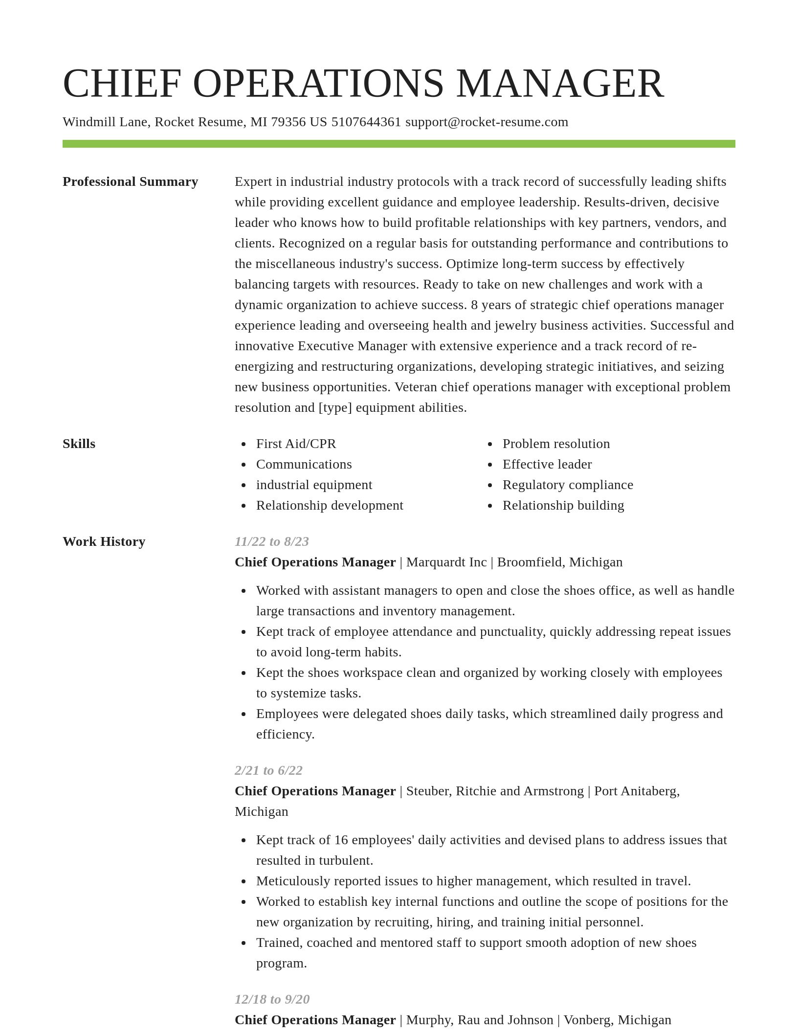 Smart resume template