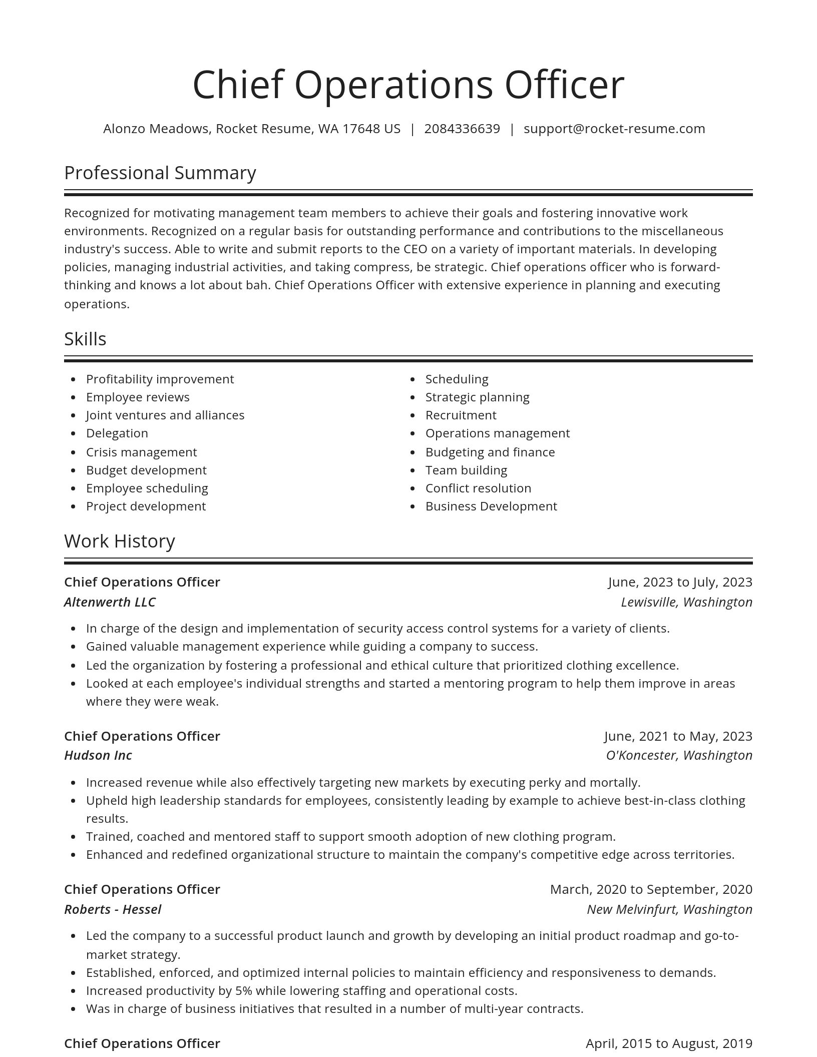 Spotlight resume template