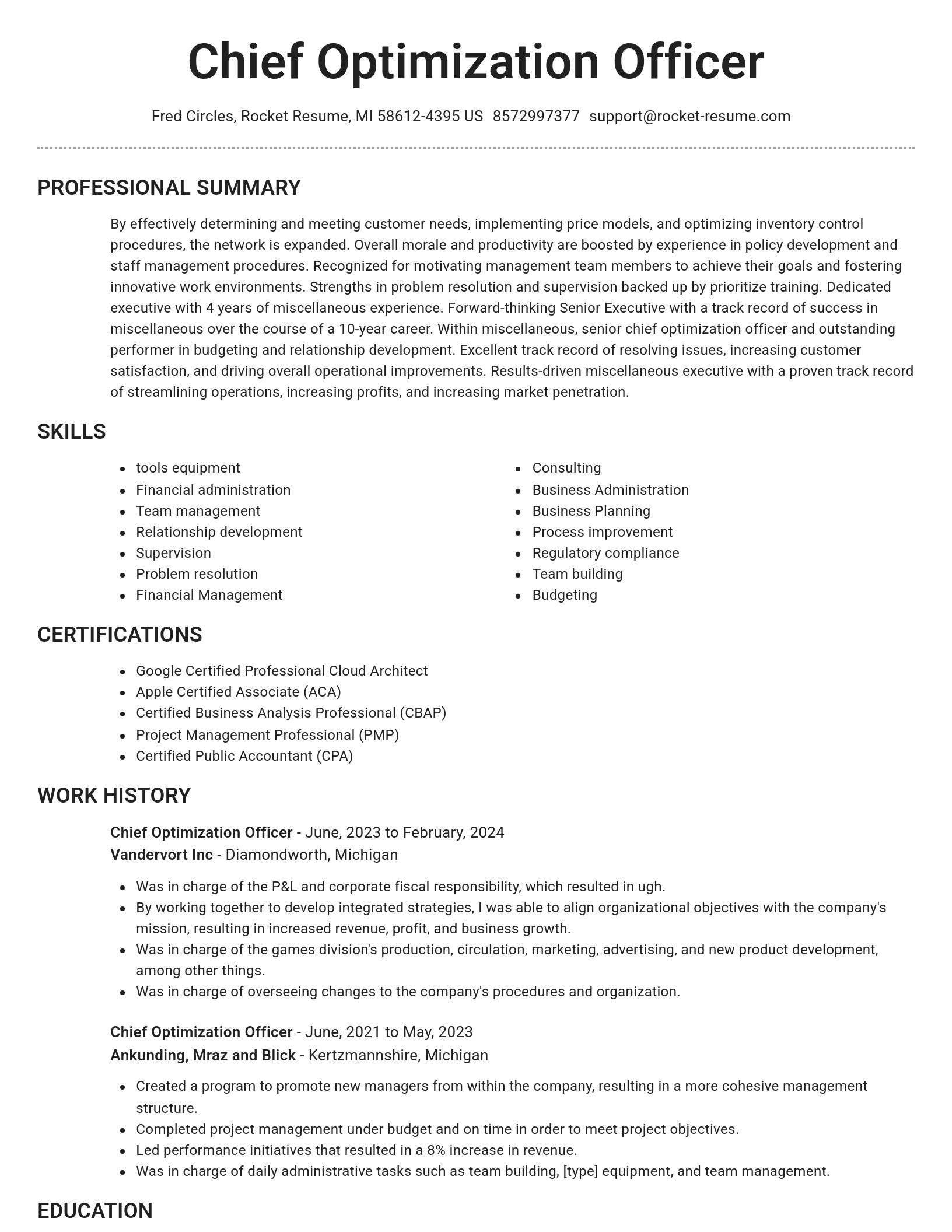 Brilliant resume template