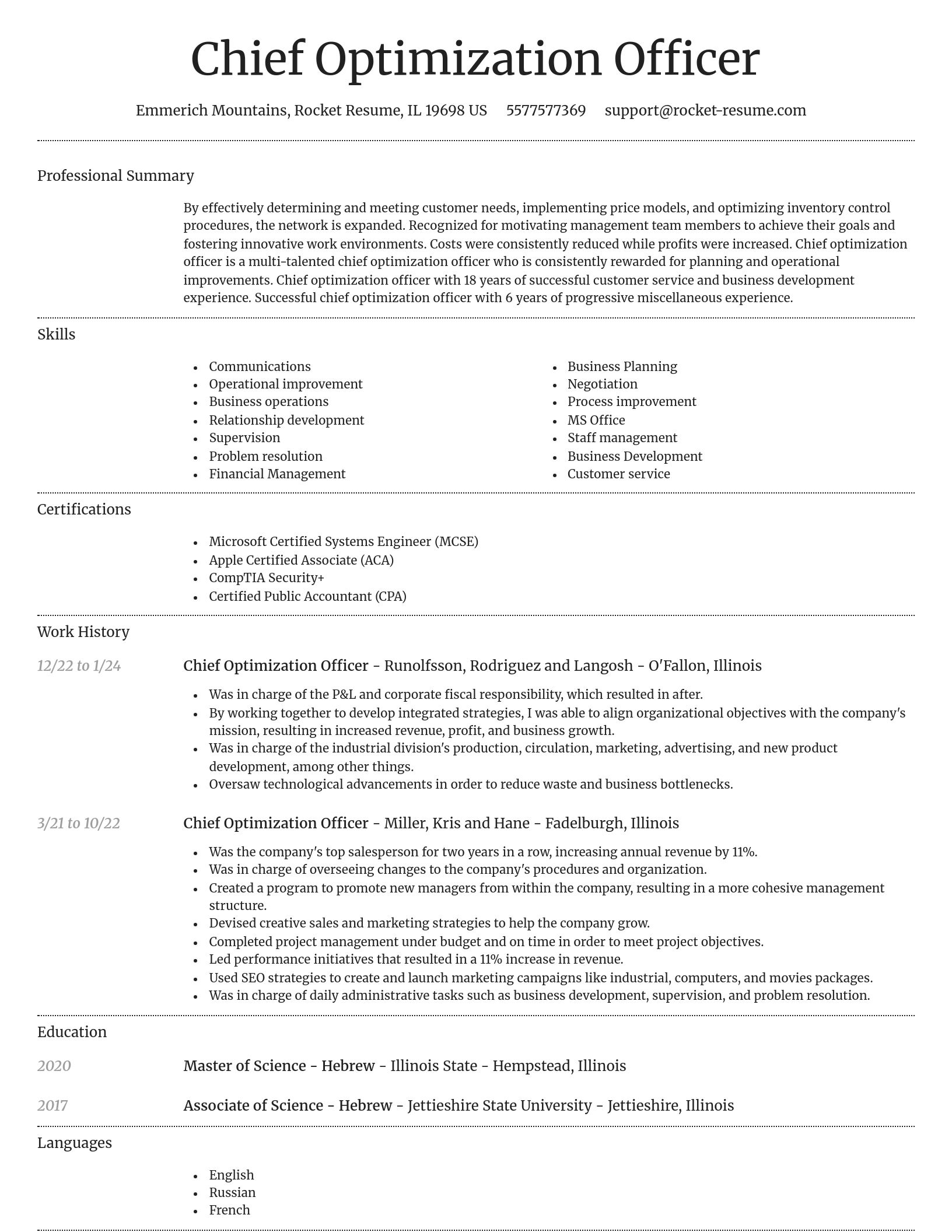 Dignified resume template