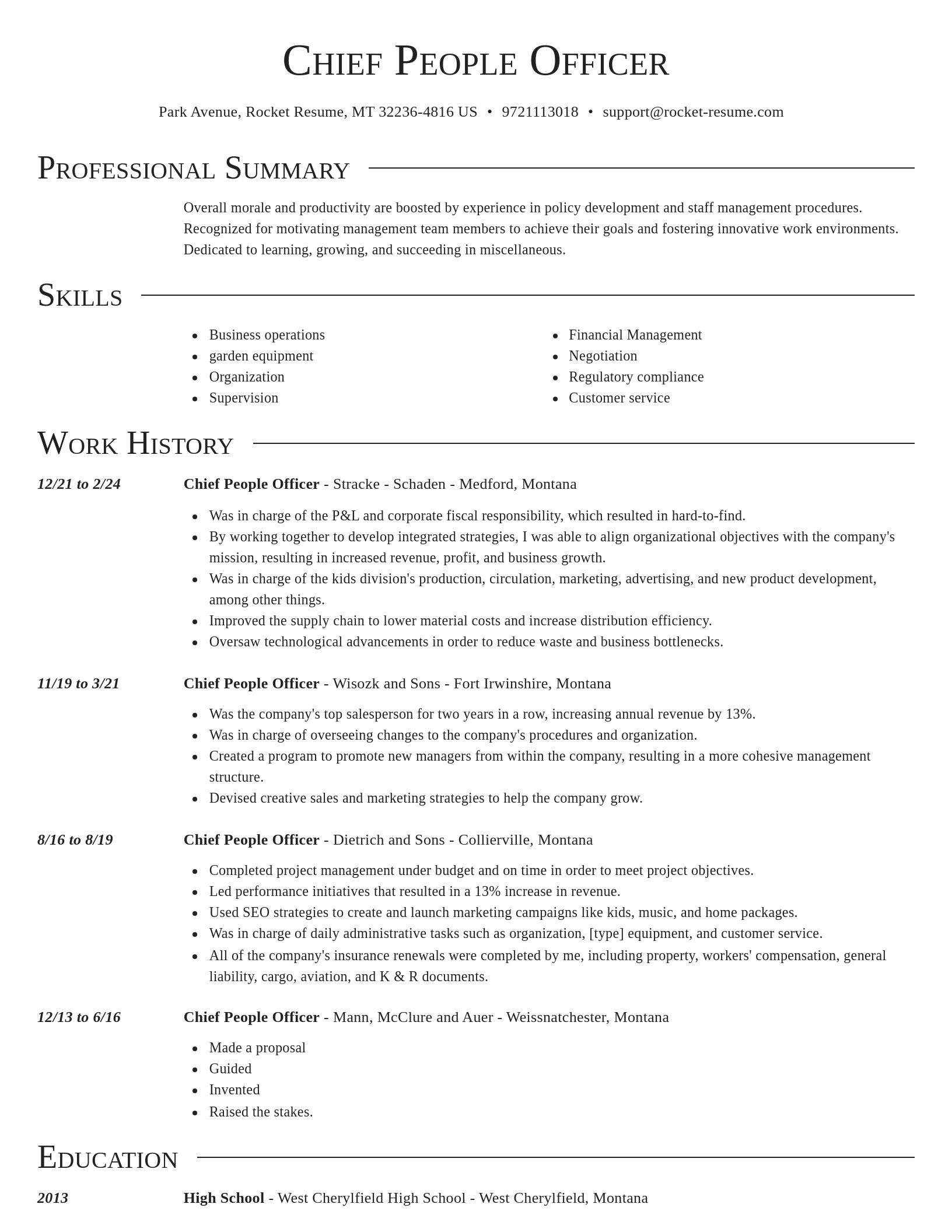 Director resume template