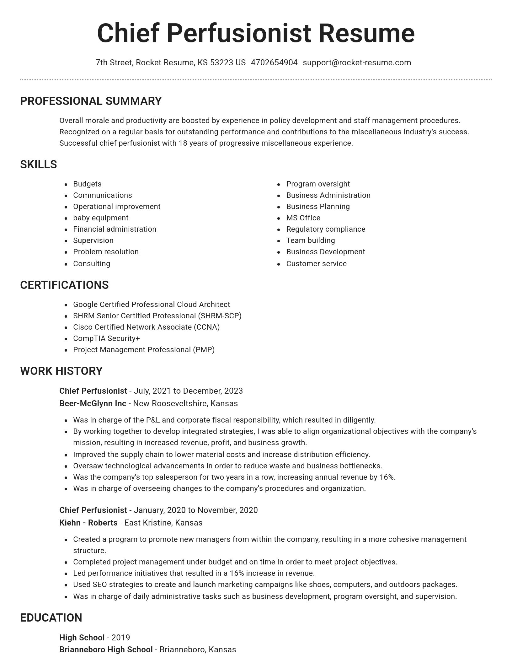 Brilliant resume template