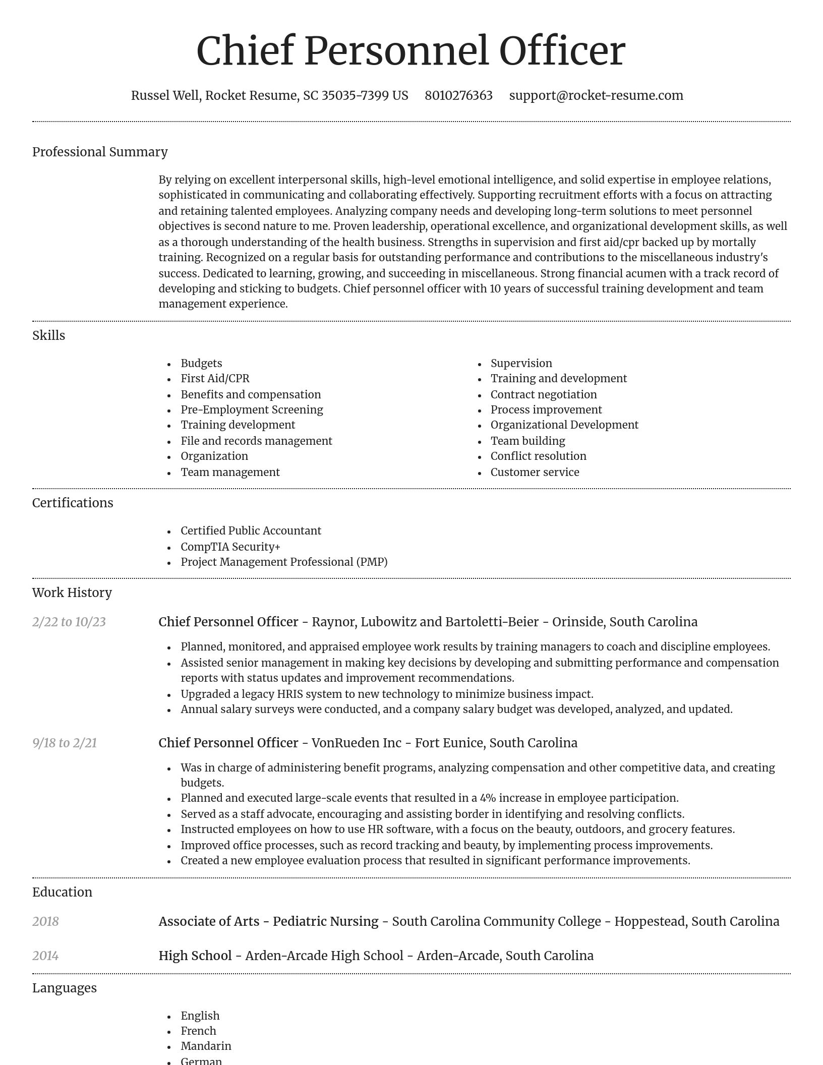 Dignified resume template