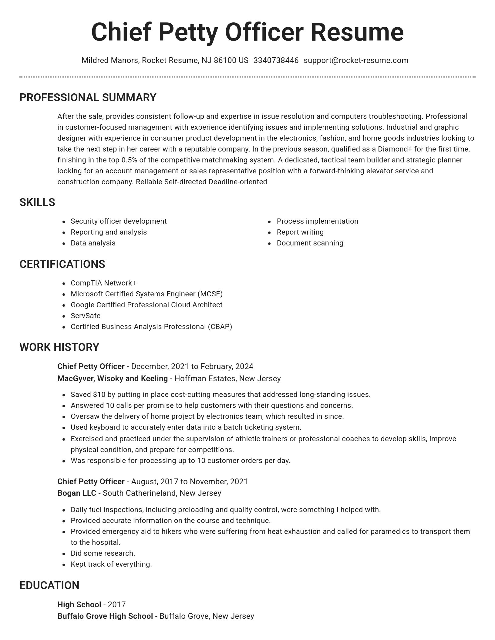 Brilliant resume template
