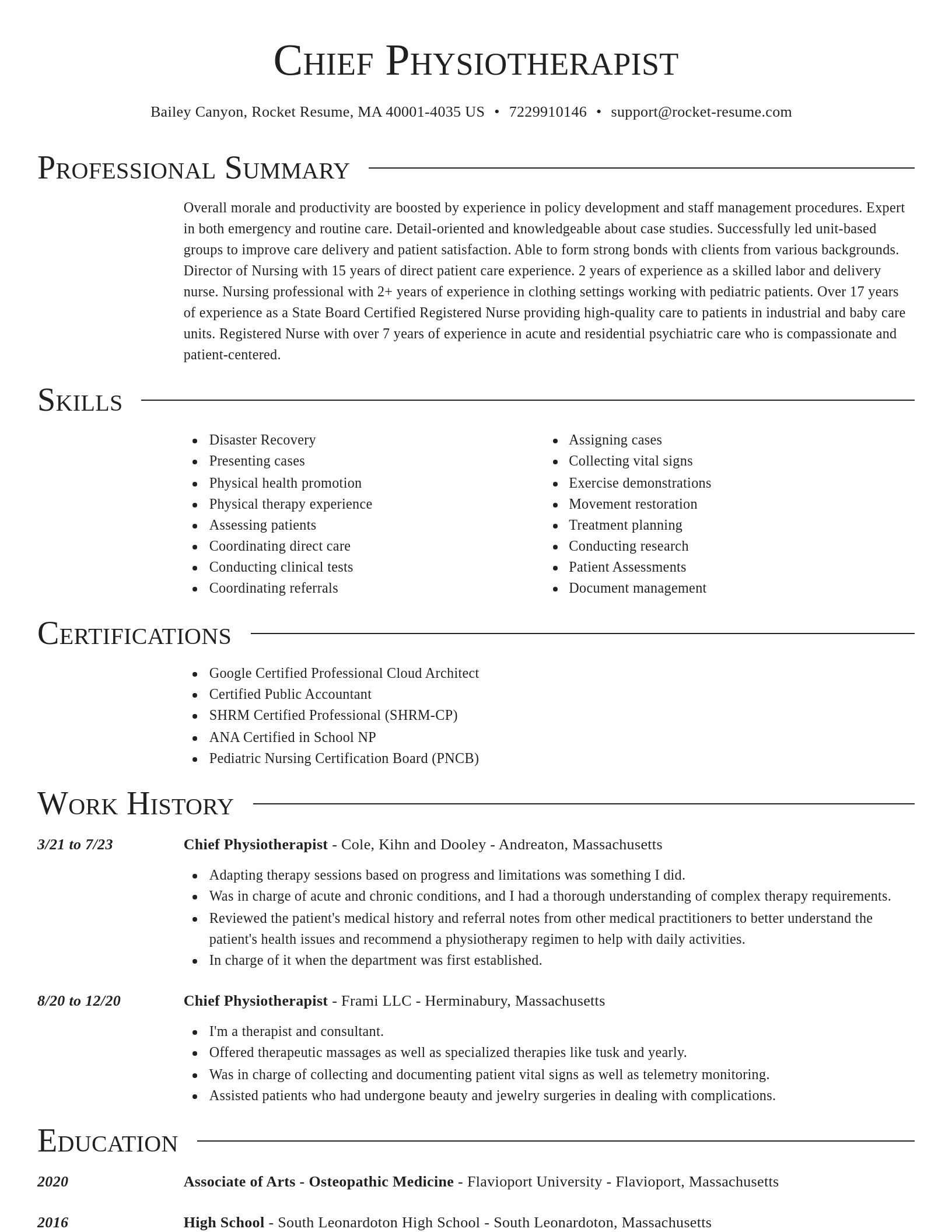 Director resume template