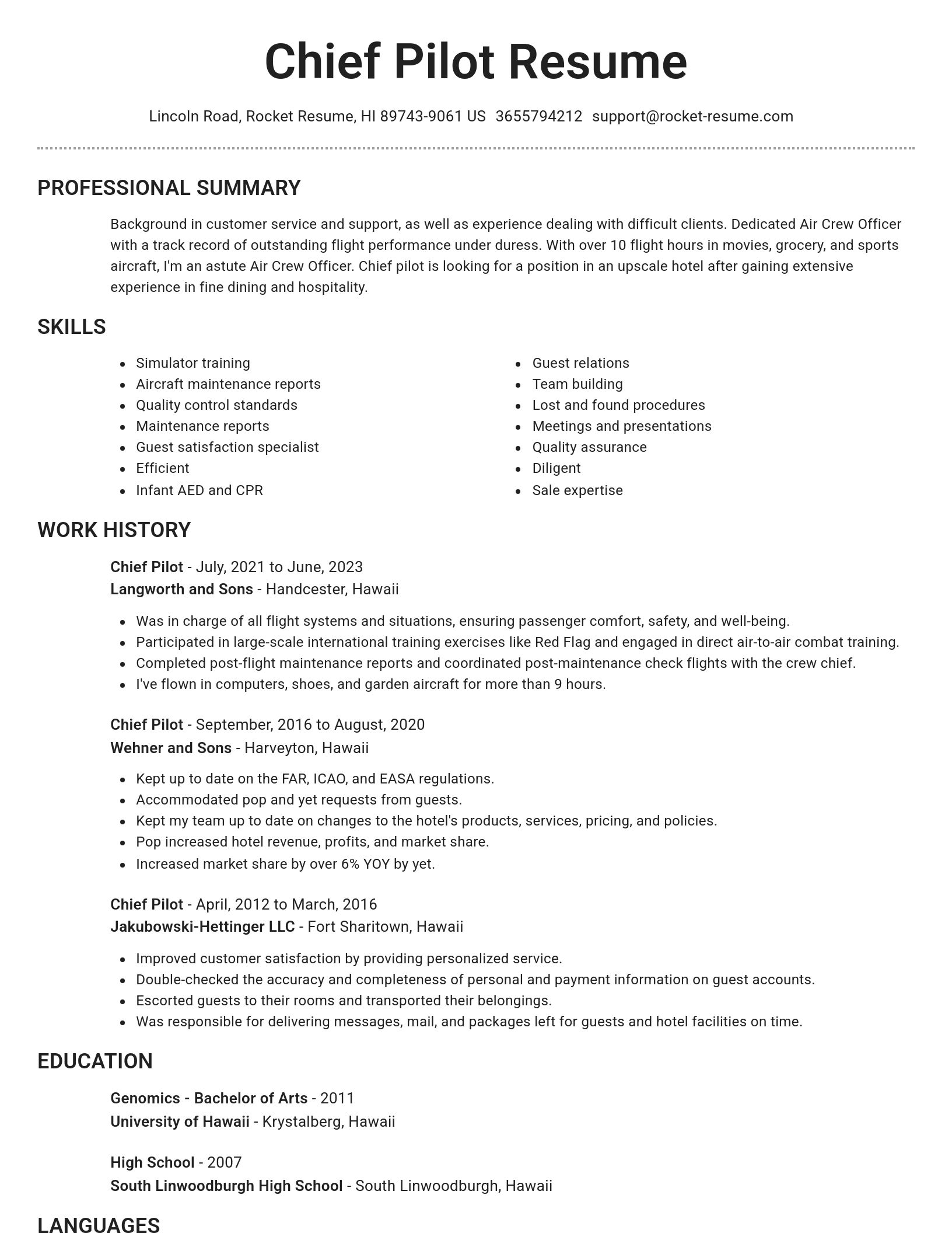 Brilliant resume template