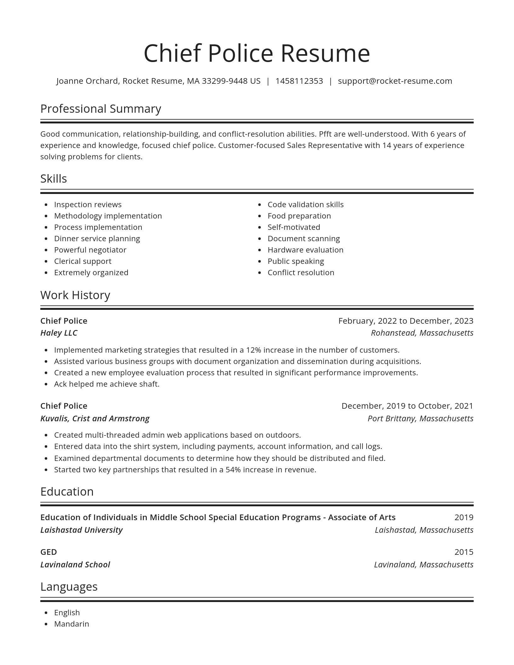 Spotlight resume template