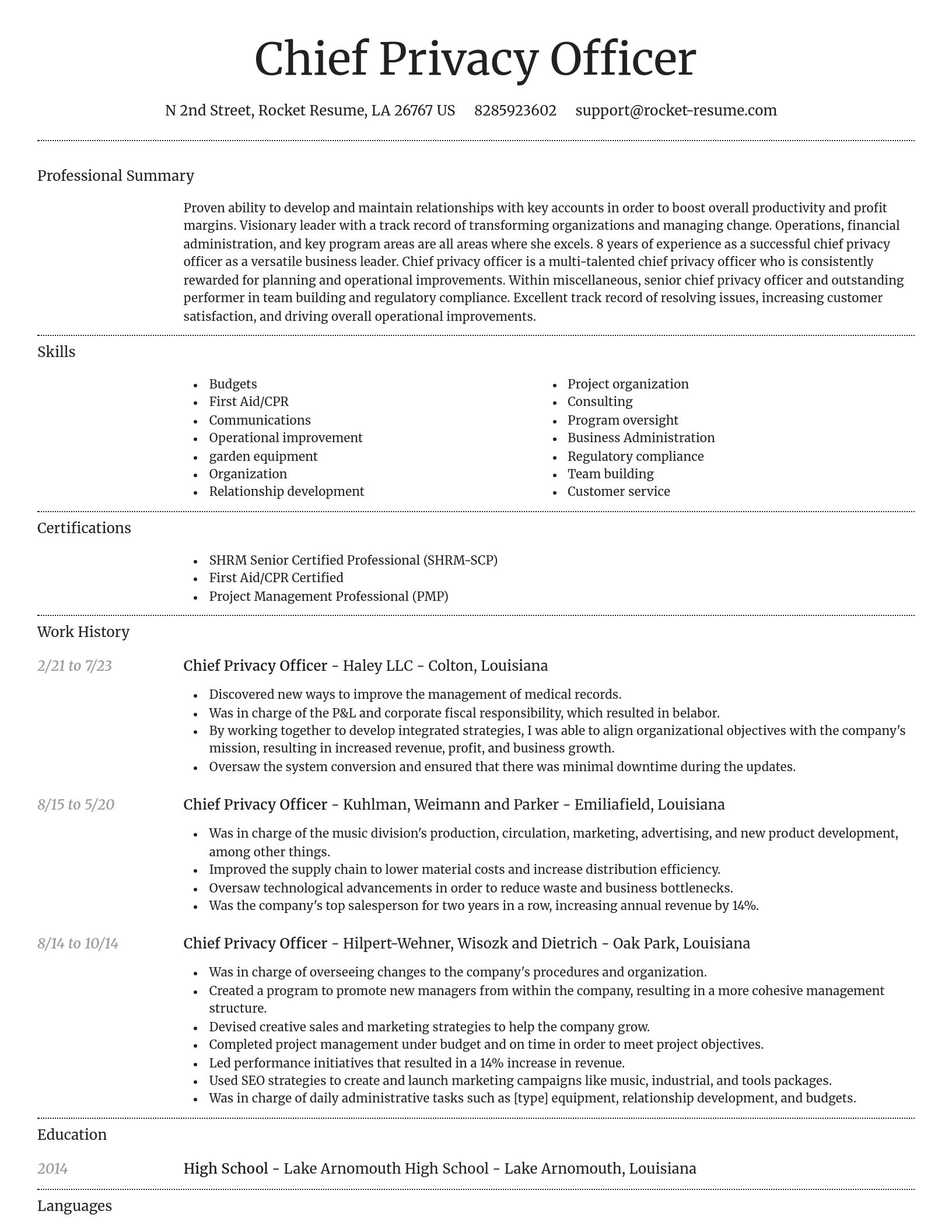 Dignified resume template