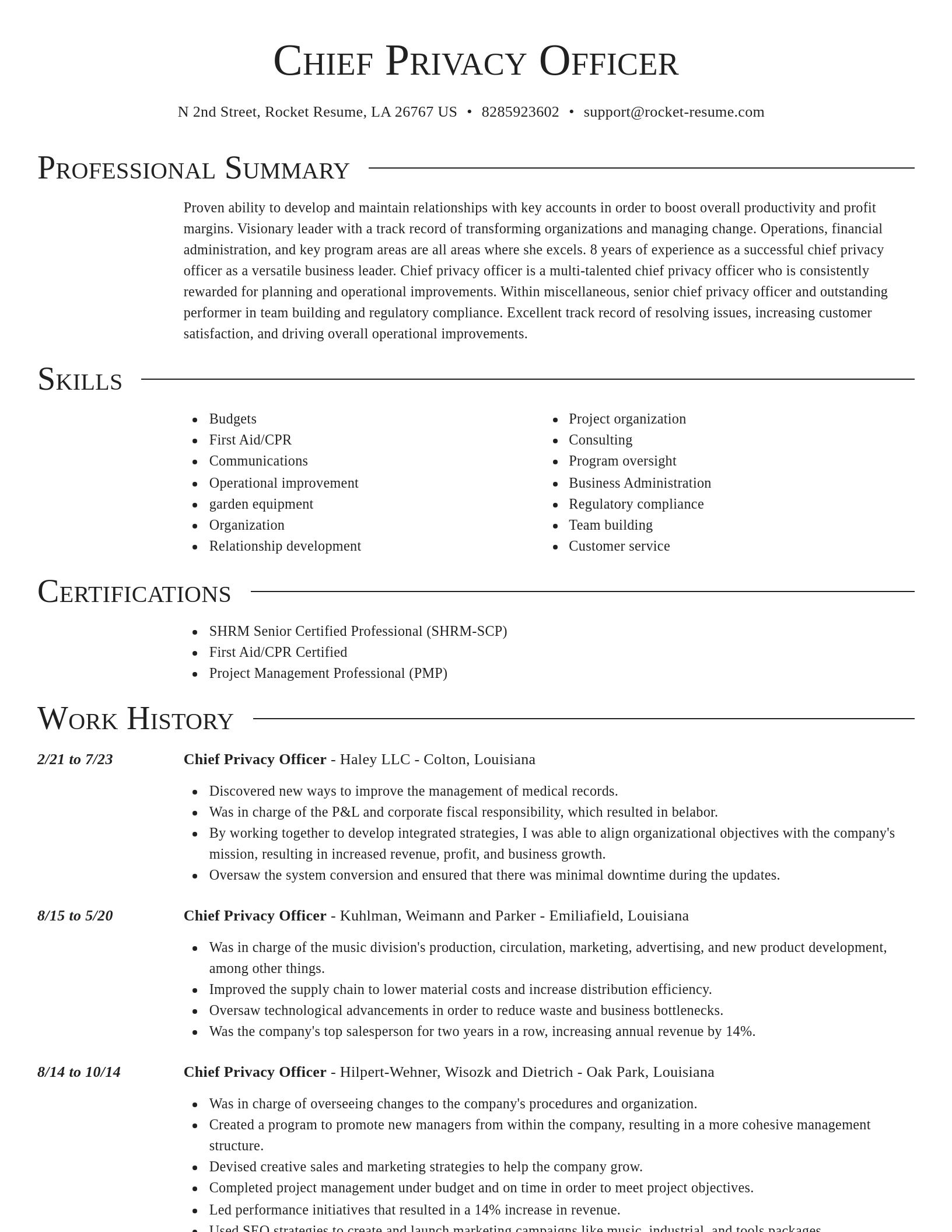 Director resume template