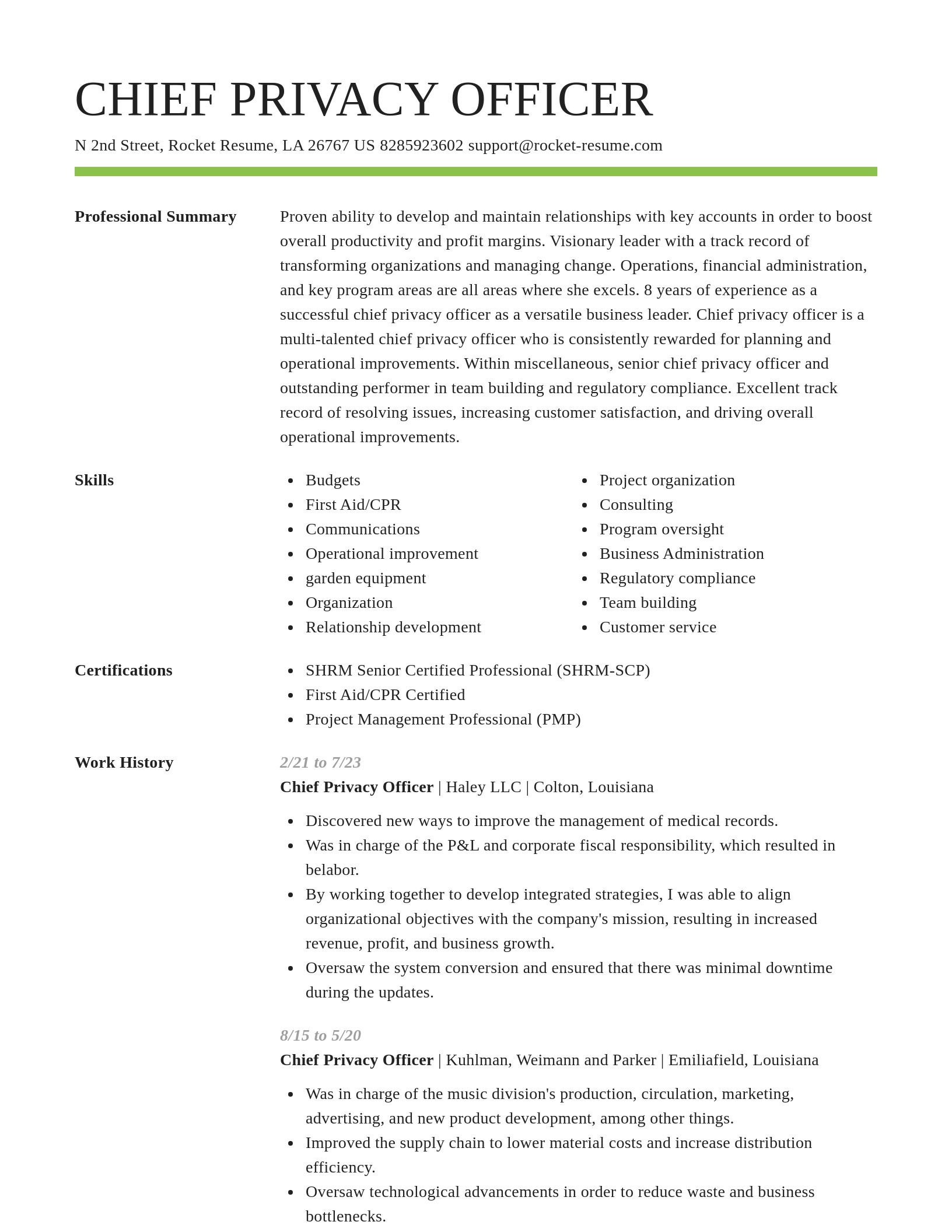 Smart resume template