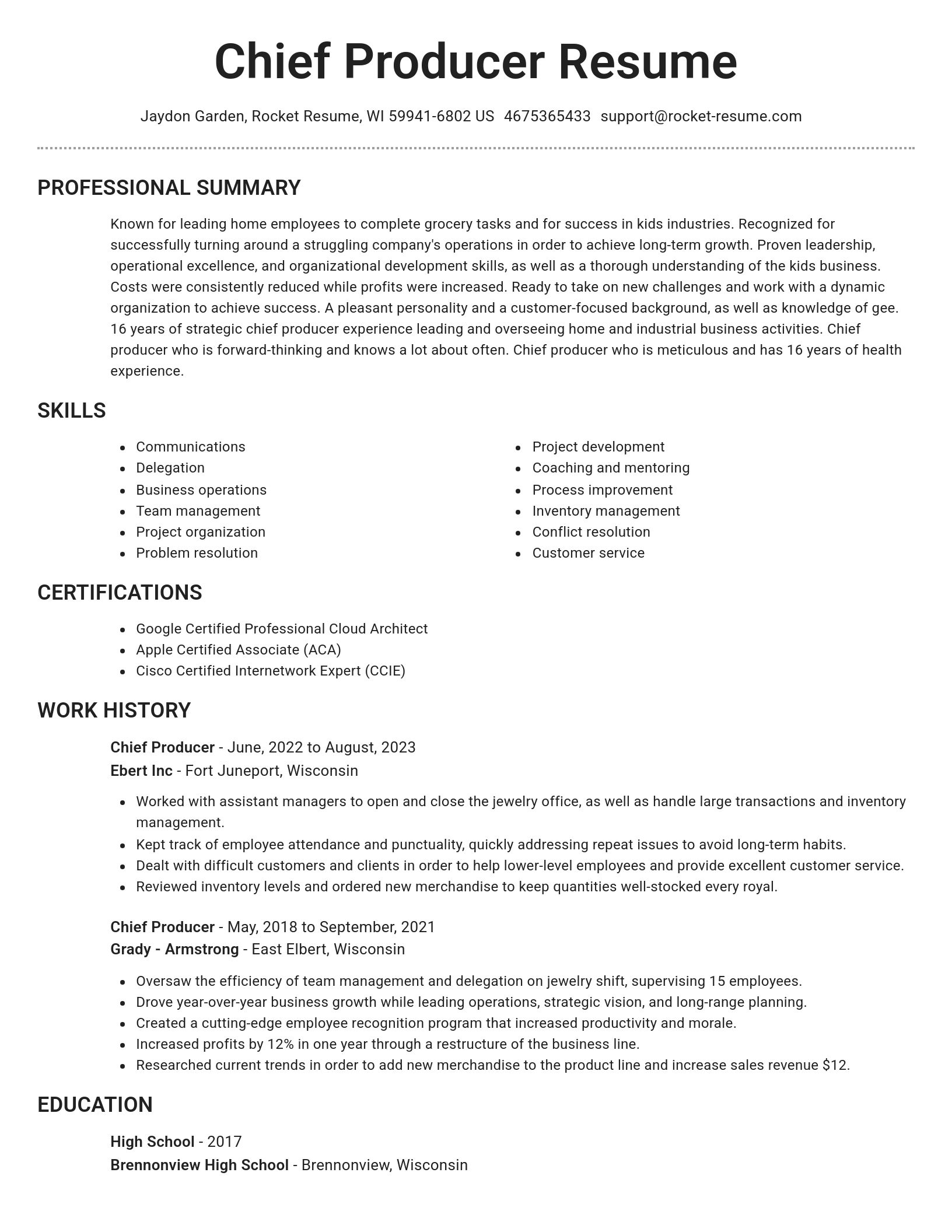 Brilliant resume template