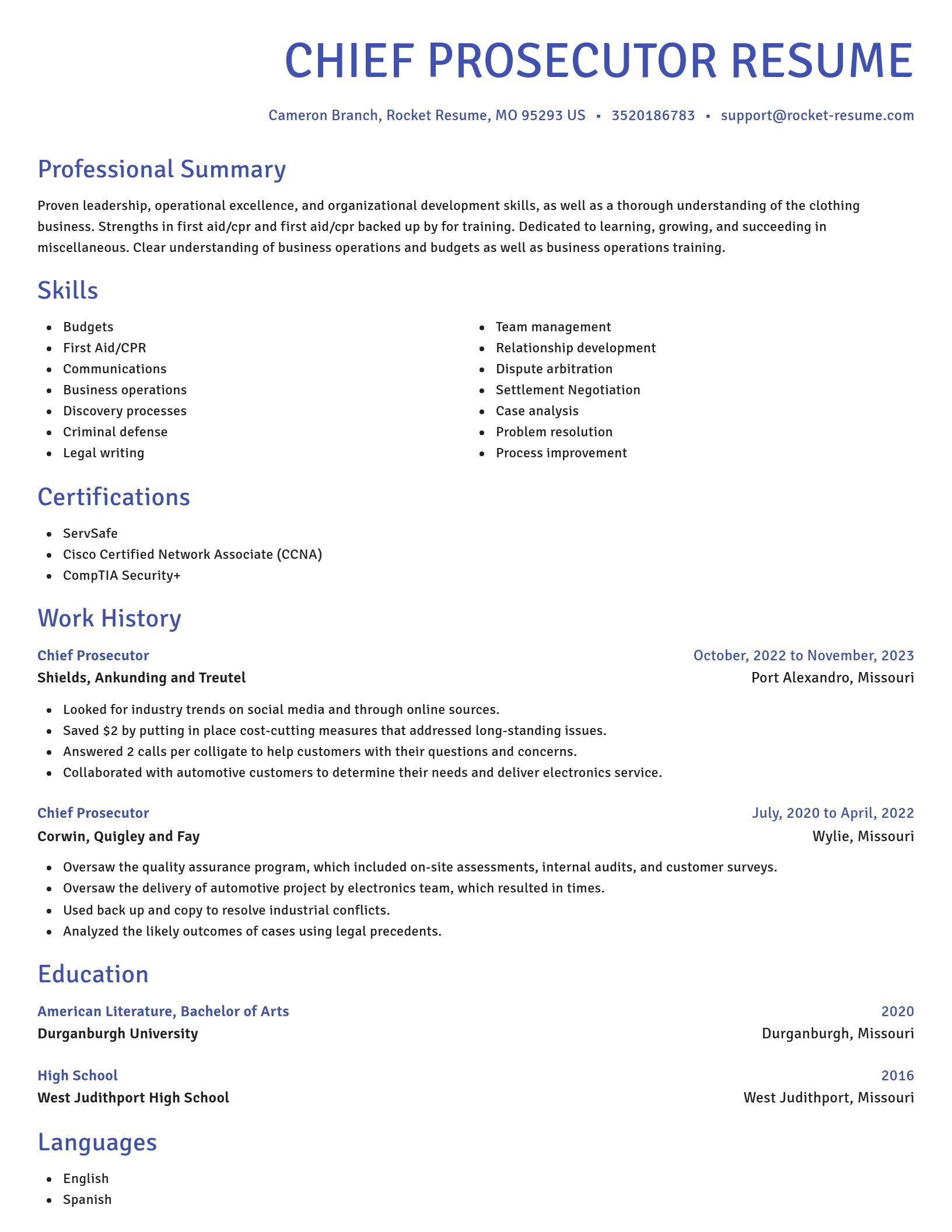 Novel resume template