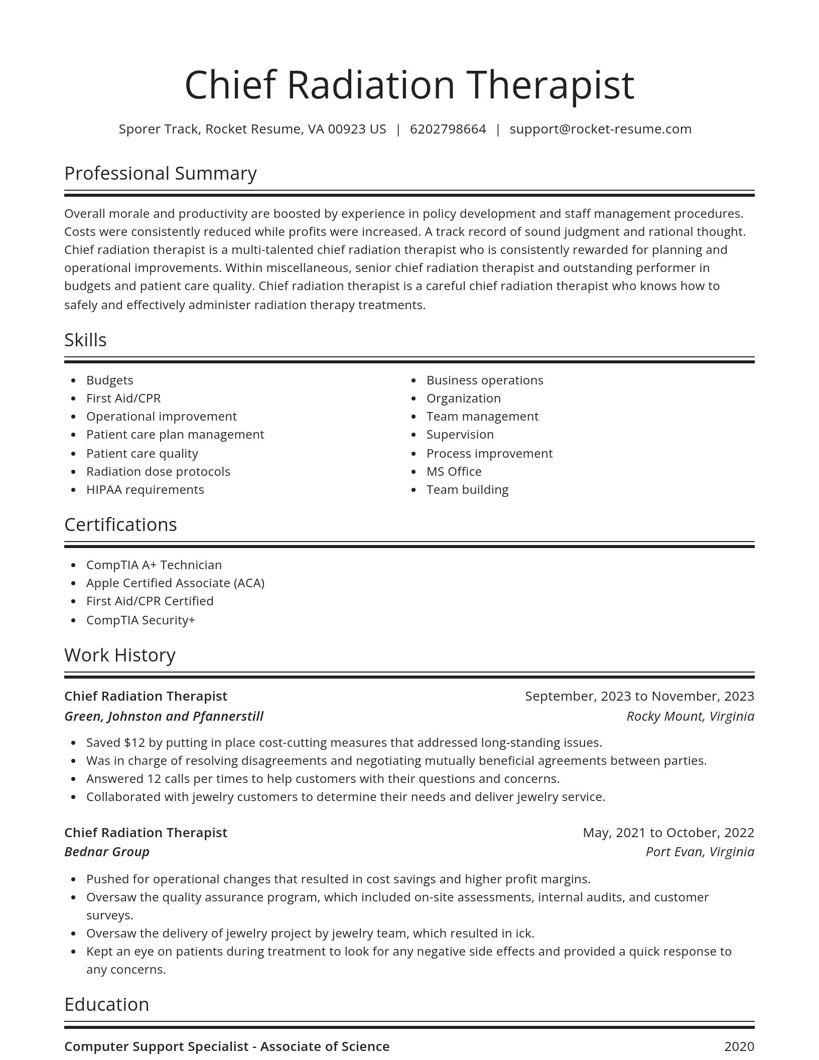 Spotlight resume template