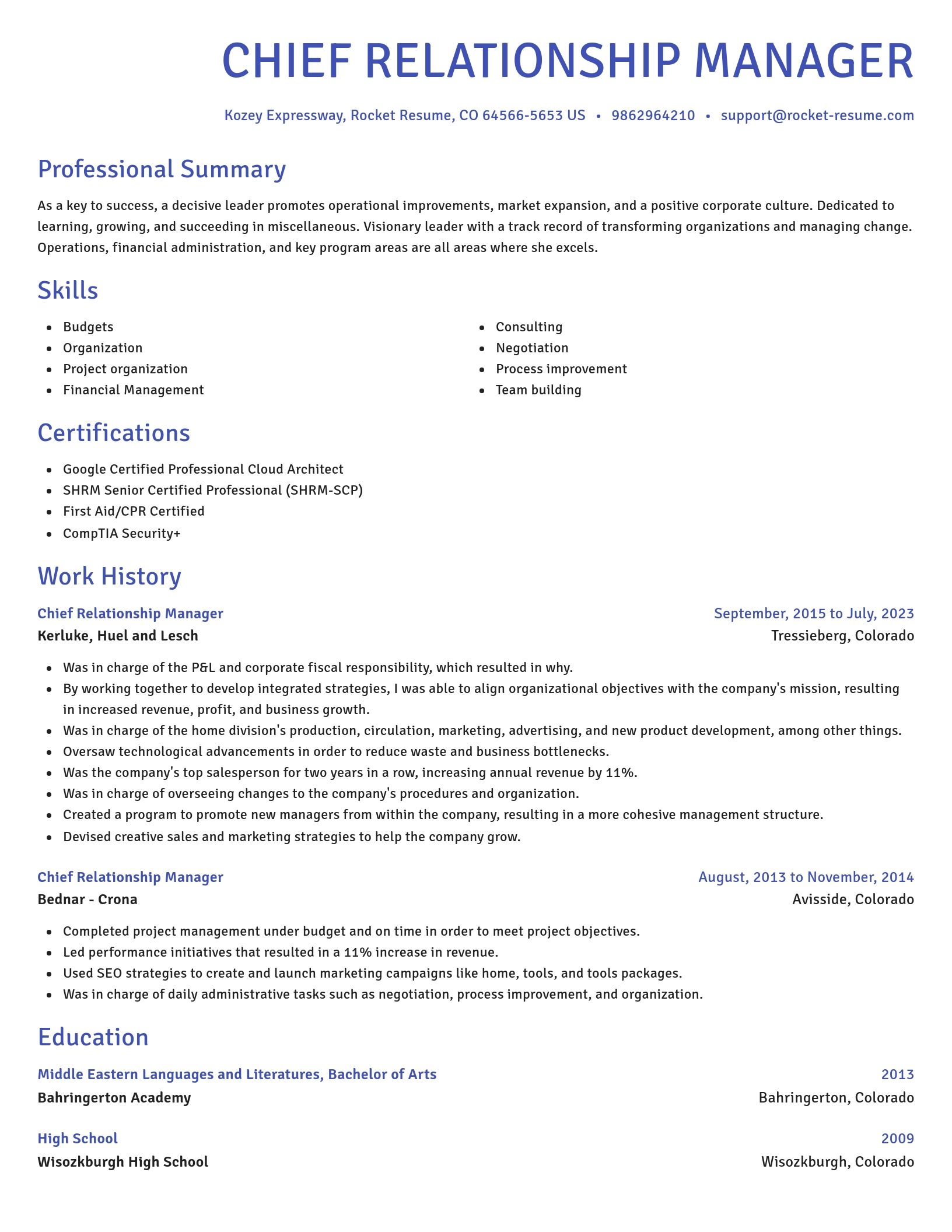 Novel resume template