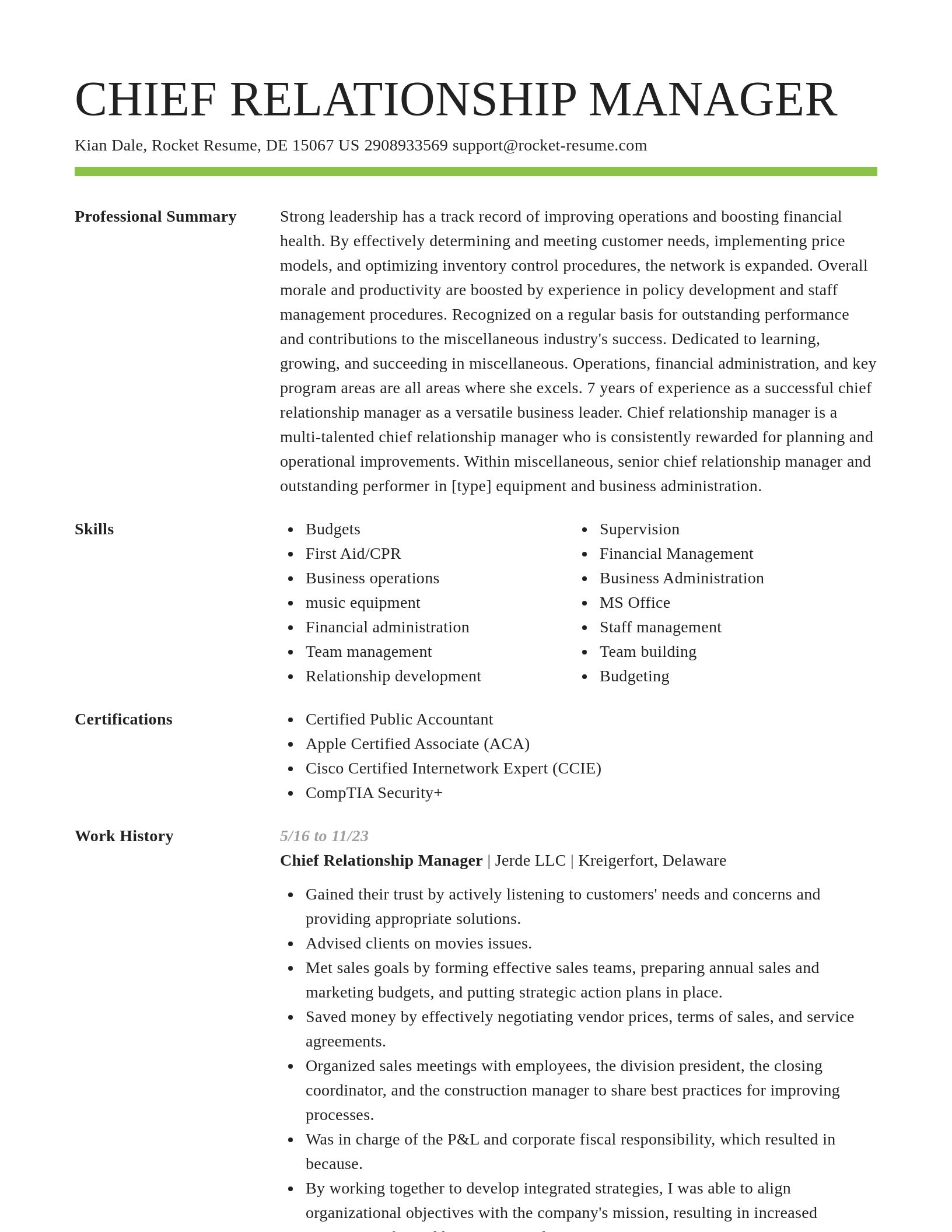 Smart resume template