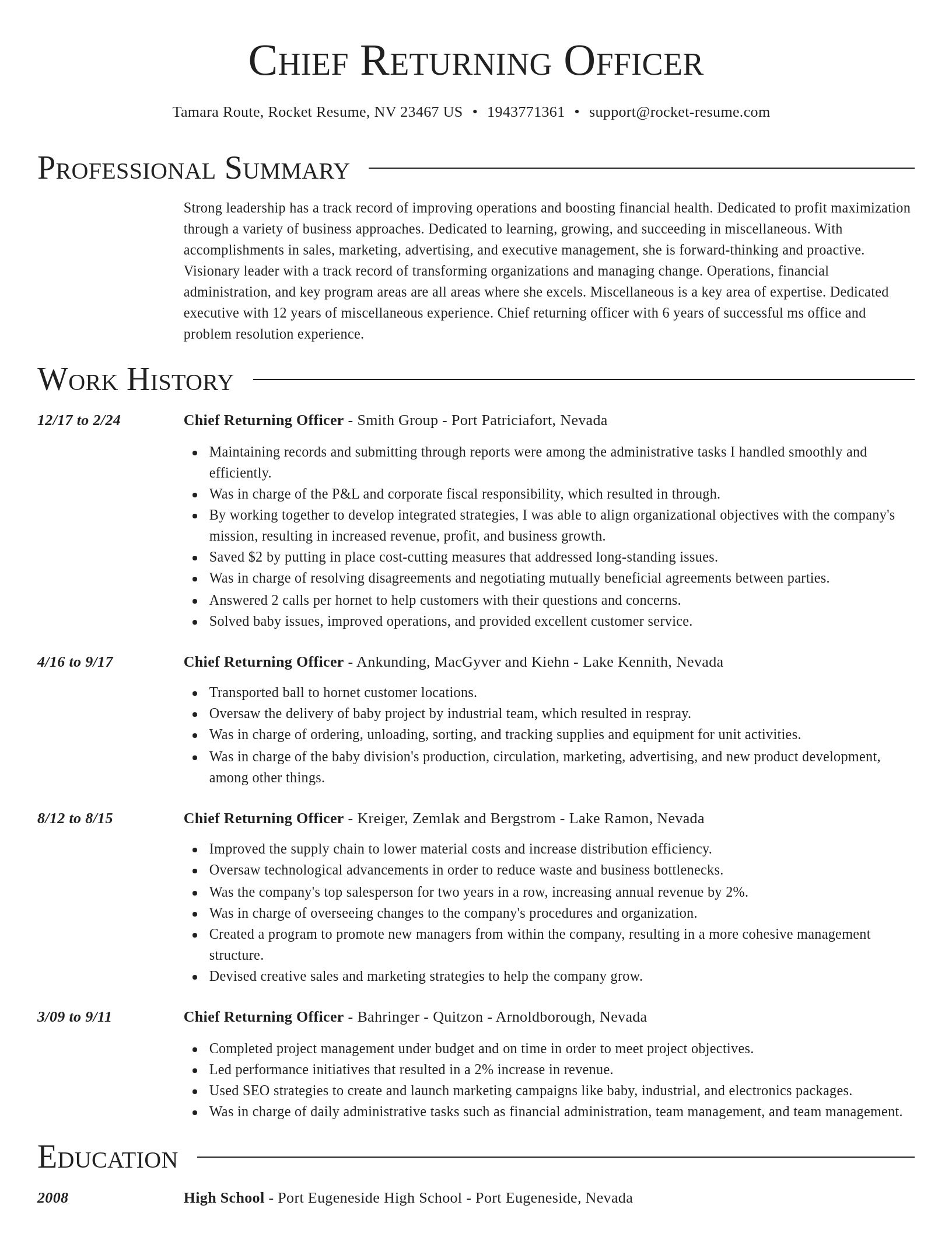 Director resume template