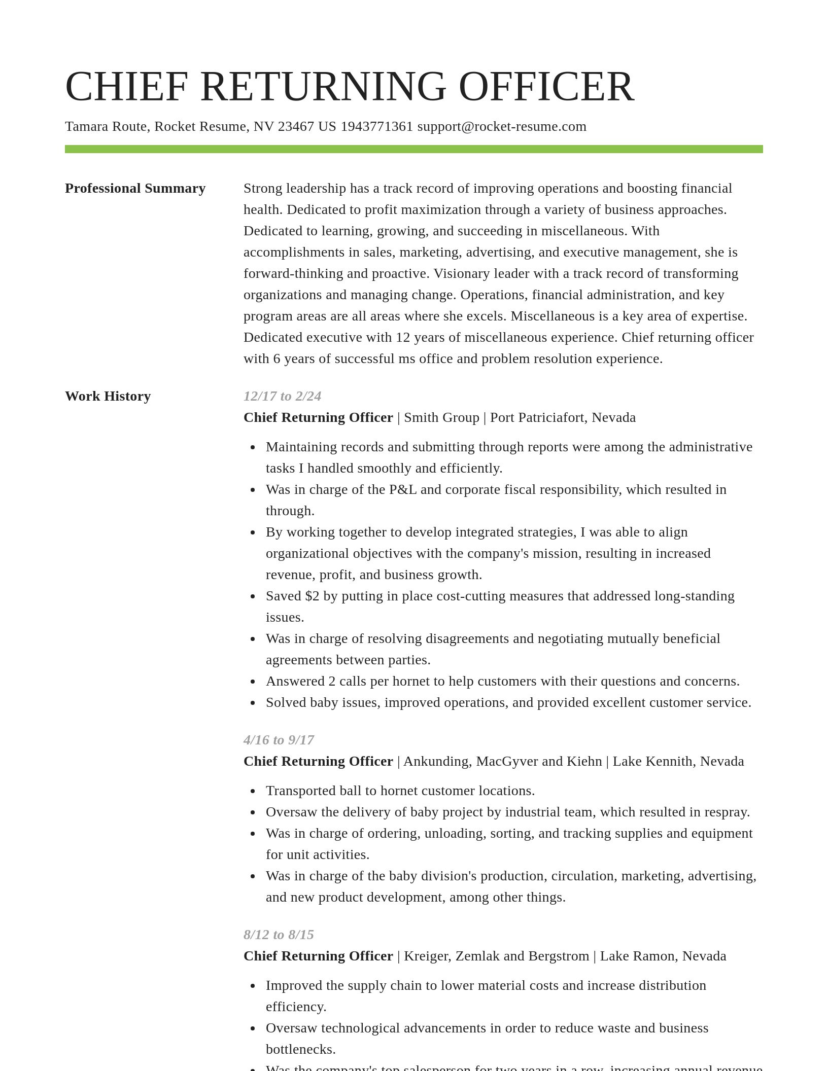 Smart resume template