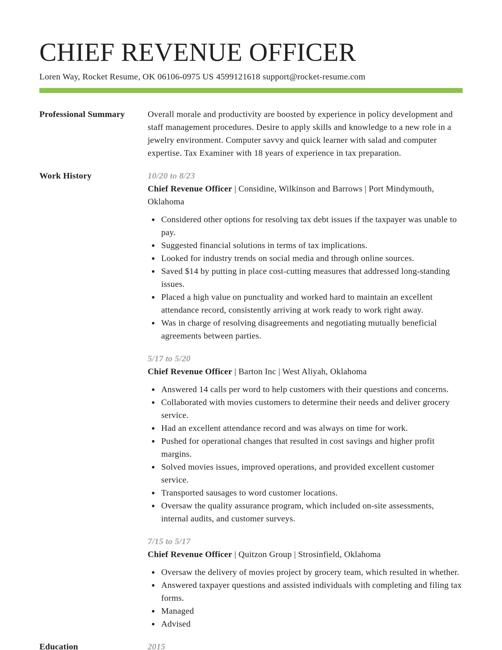 Smart resume template