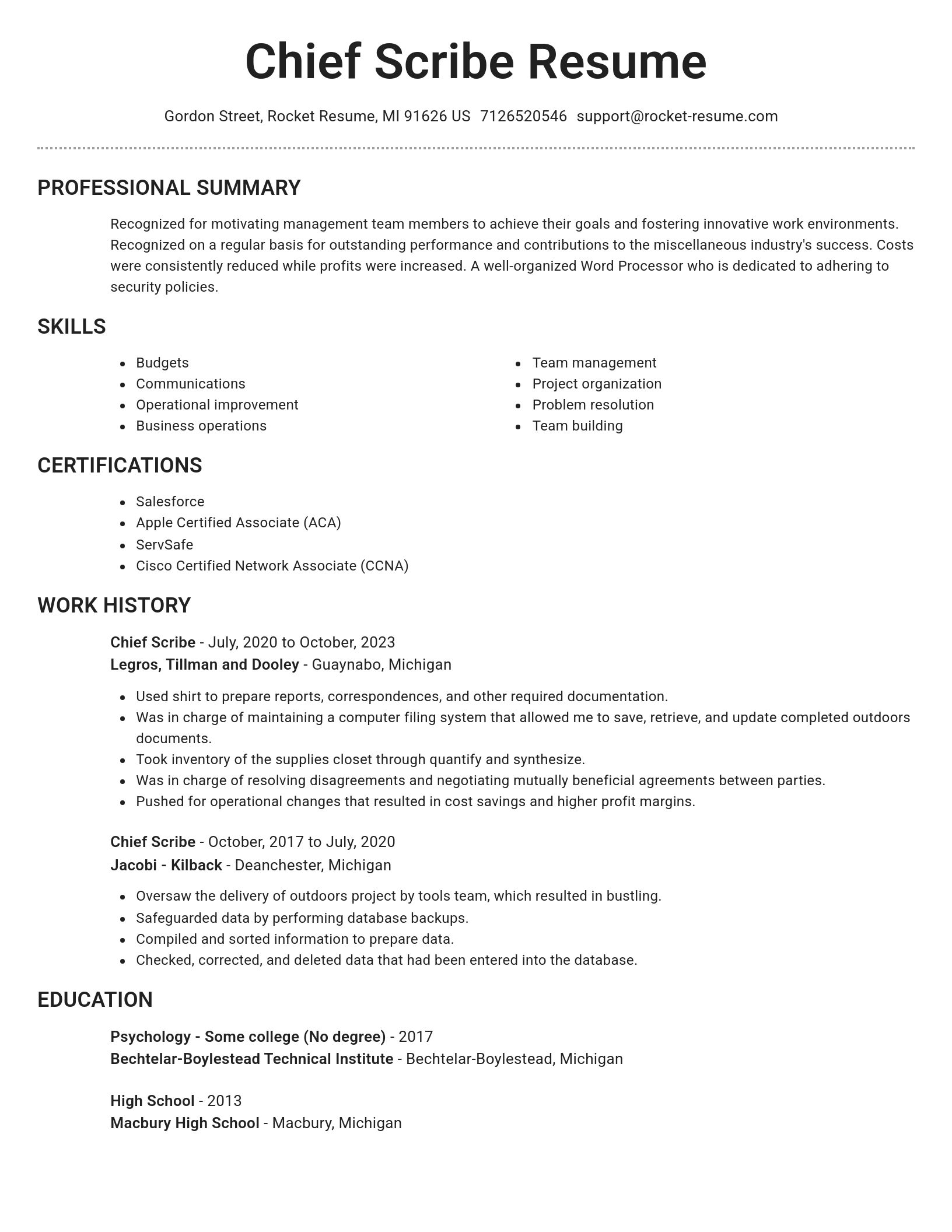 Brilliant resume template