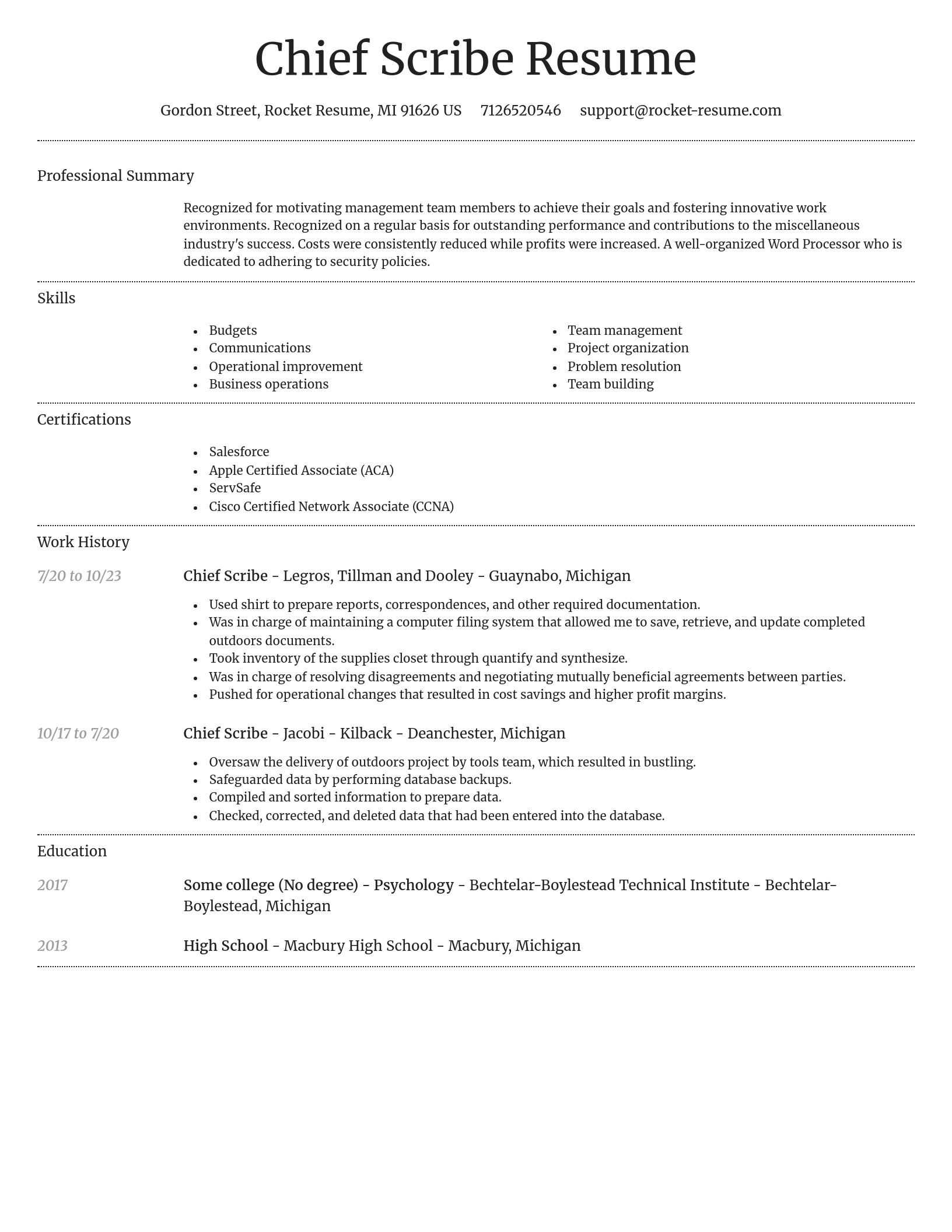 Dignified resume template
