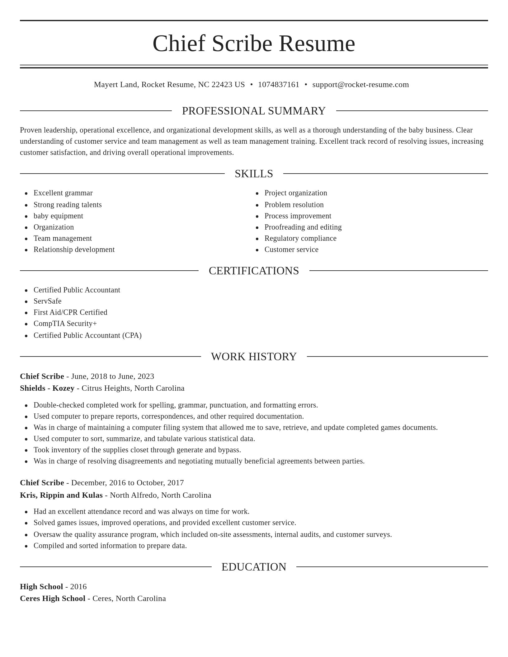 Elegant resume template