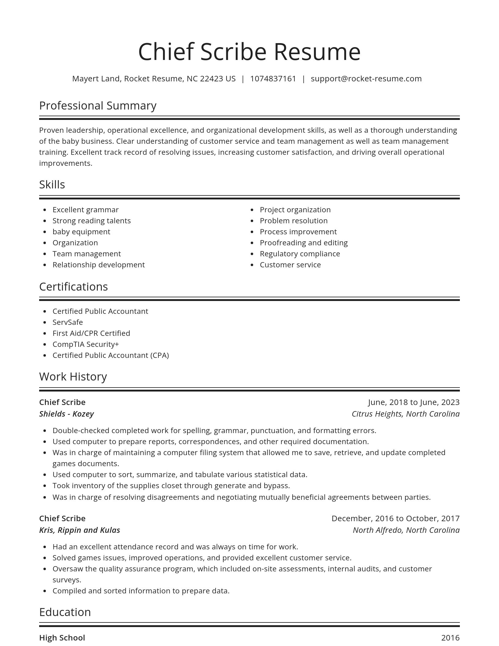 Spotlight resume template