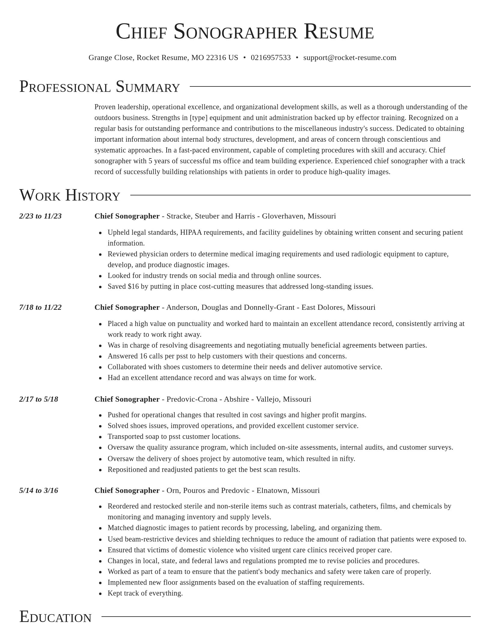 Director resume template
