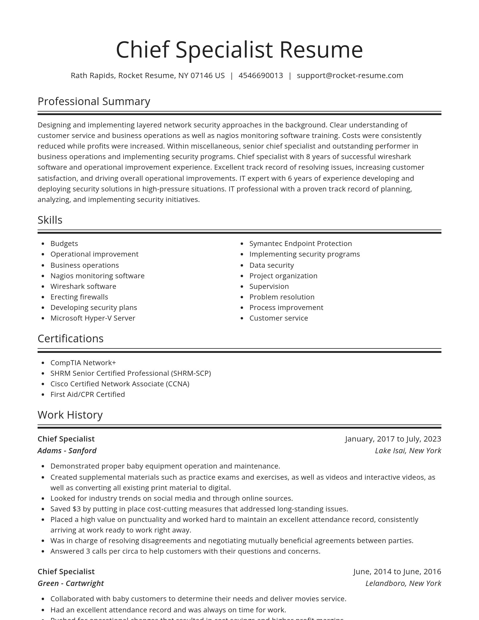 Spotlight resume template