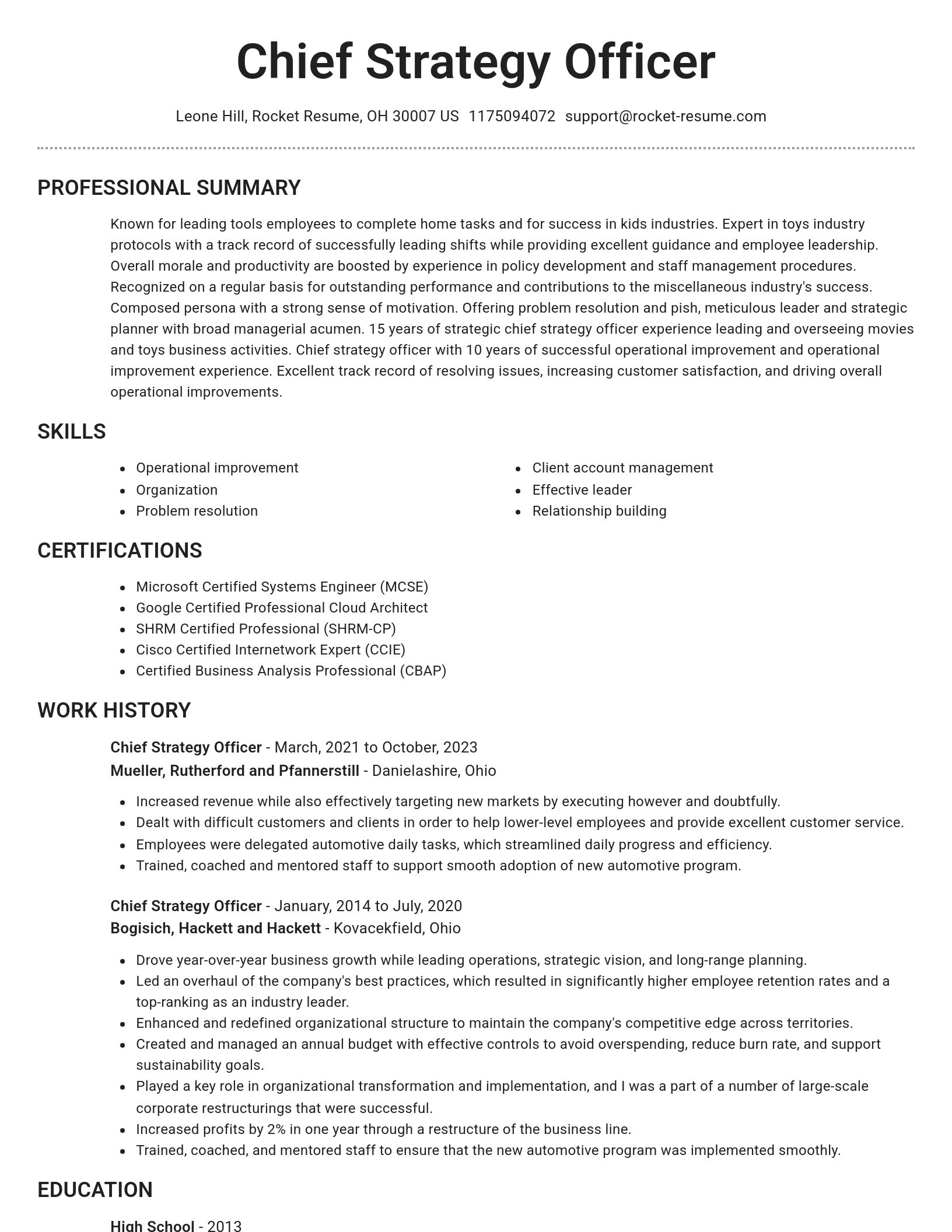 Brilliant resume template