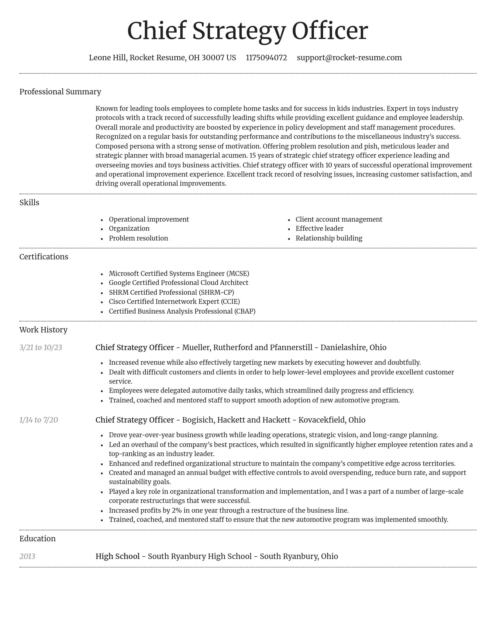 Dignified resume template