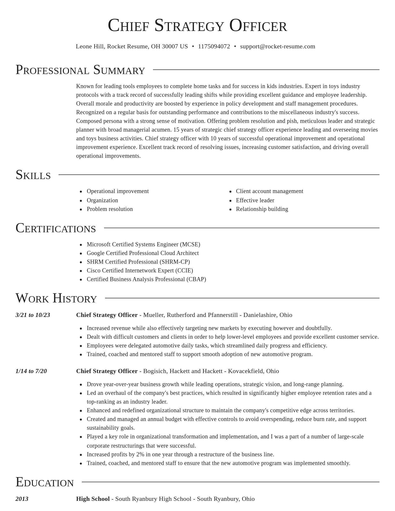 Director resume template
