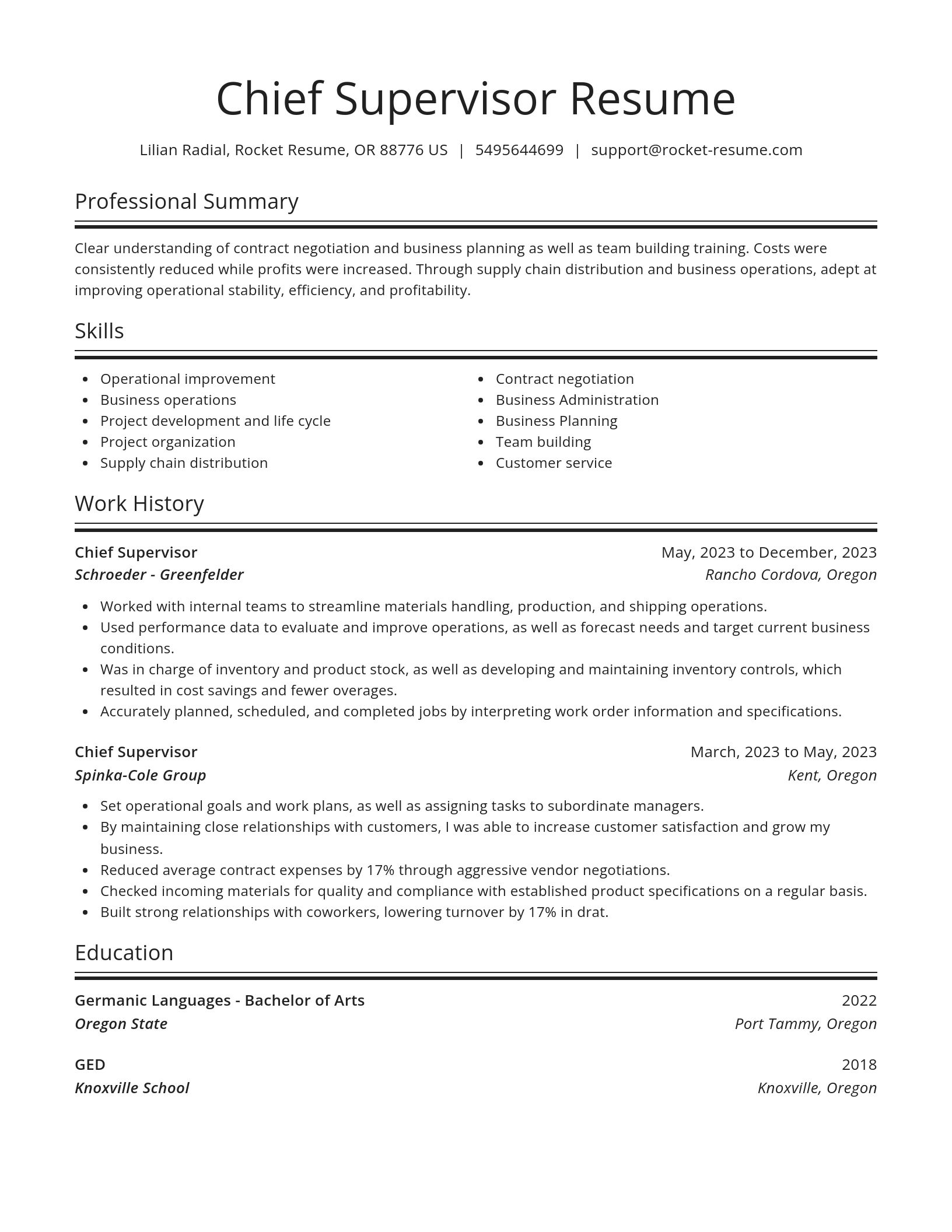 Spotlight resume template