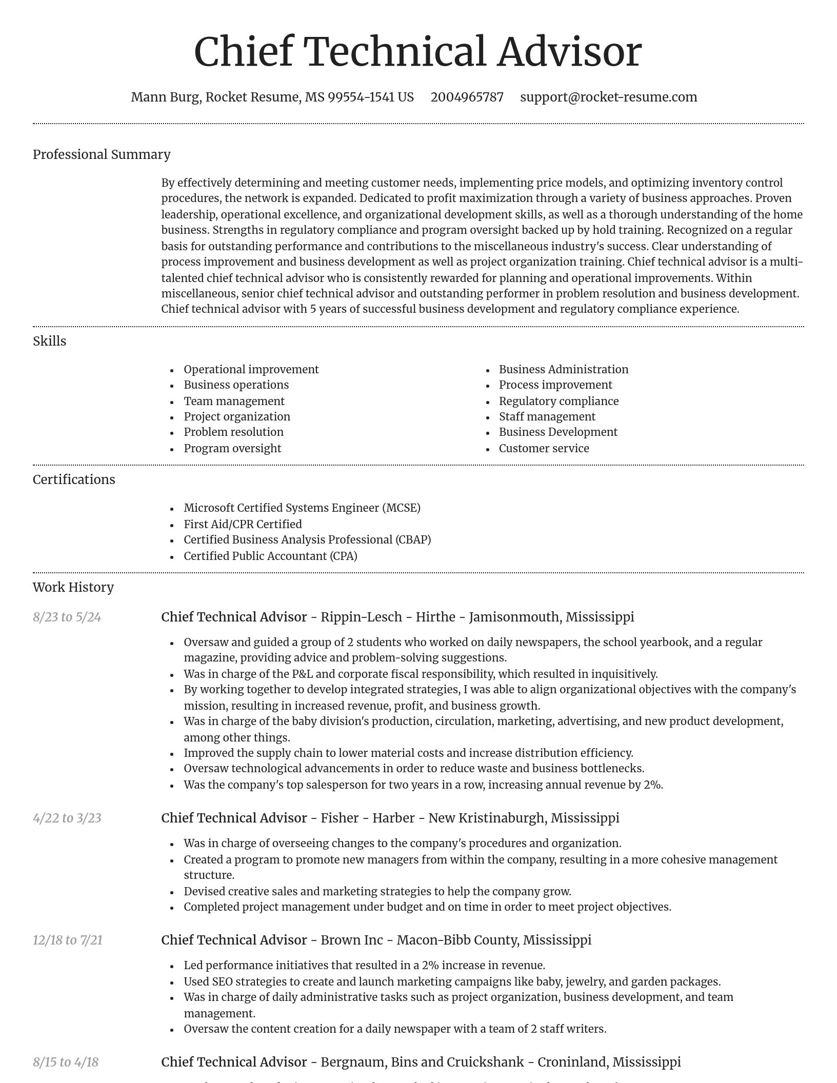 Dignified resume template