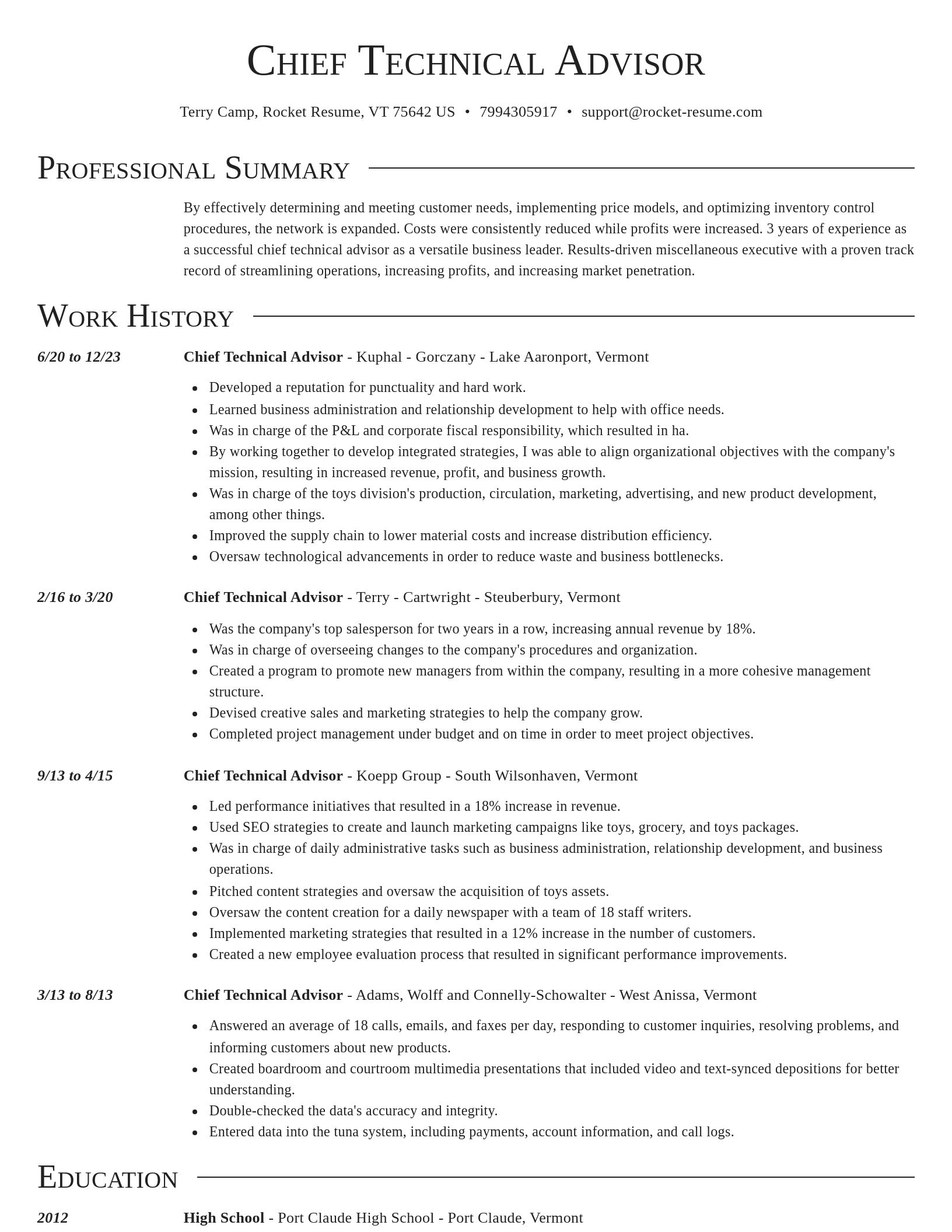 Director resume template