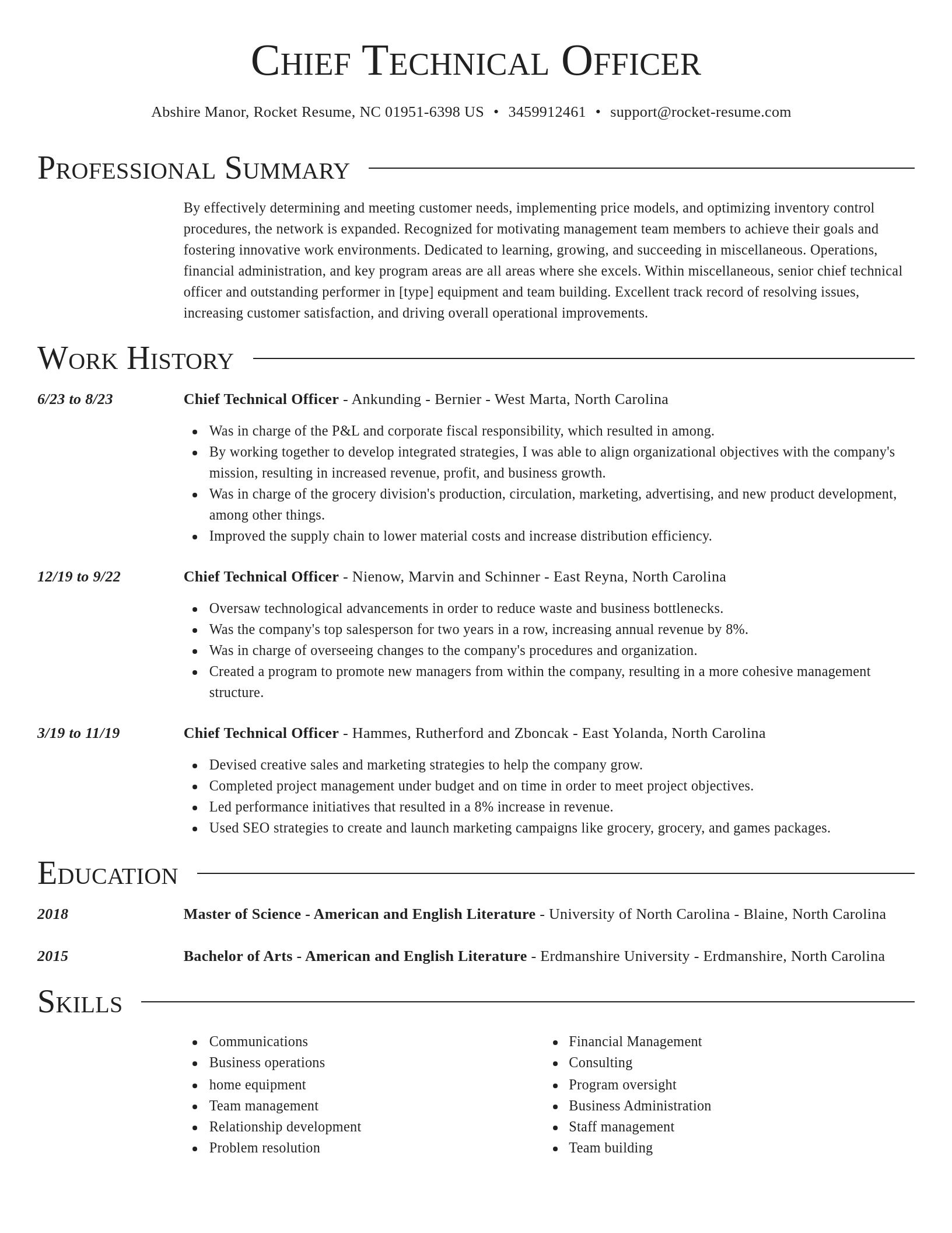 Director resume template